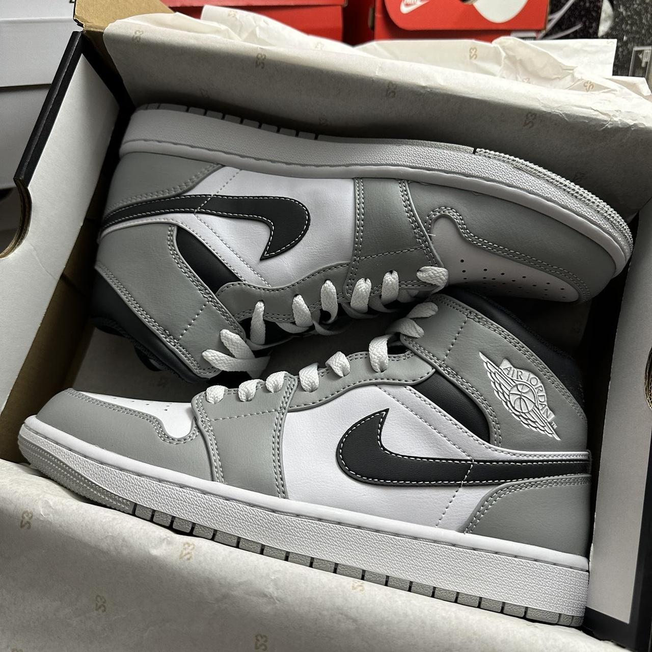 🐺 Jordan 1 Mid Anthracite/Light Smoke Grey 🐺 - More... - Depop