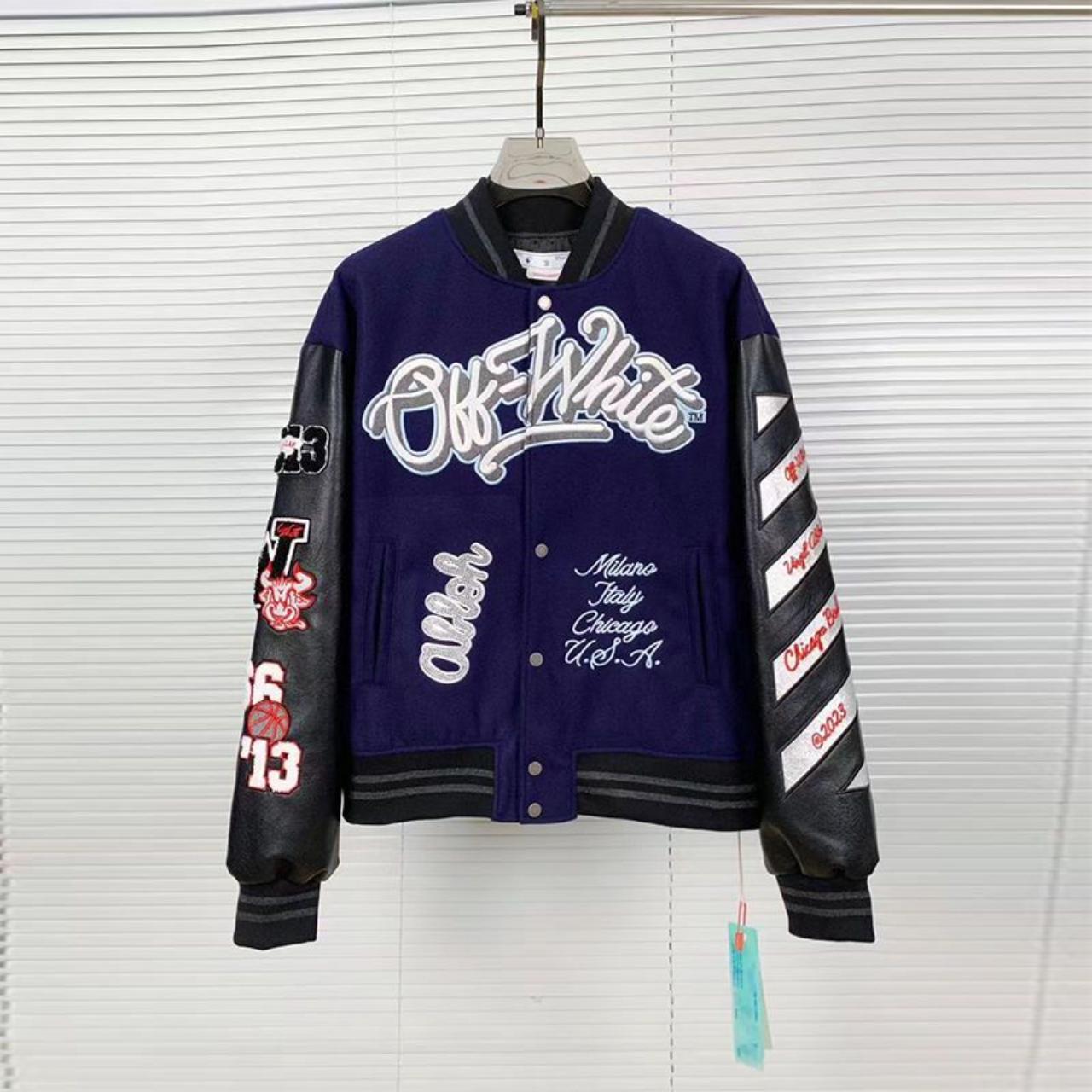 MULTI PATCH PURPLE VARSITY JACKET