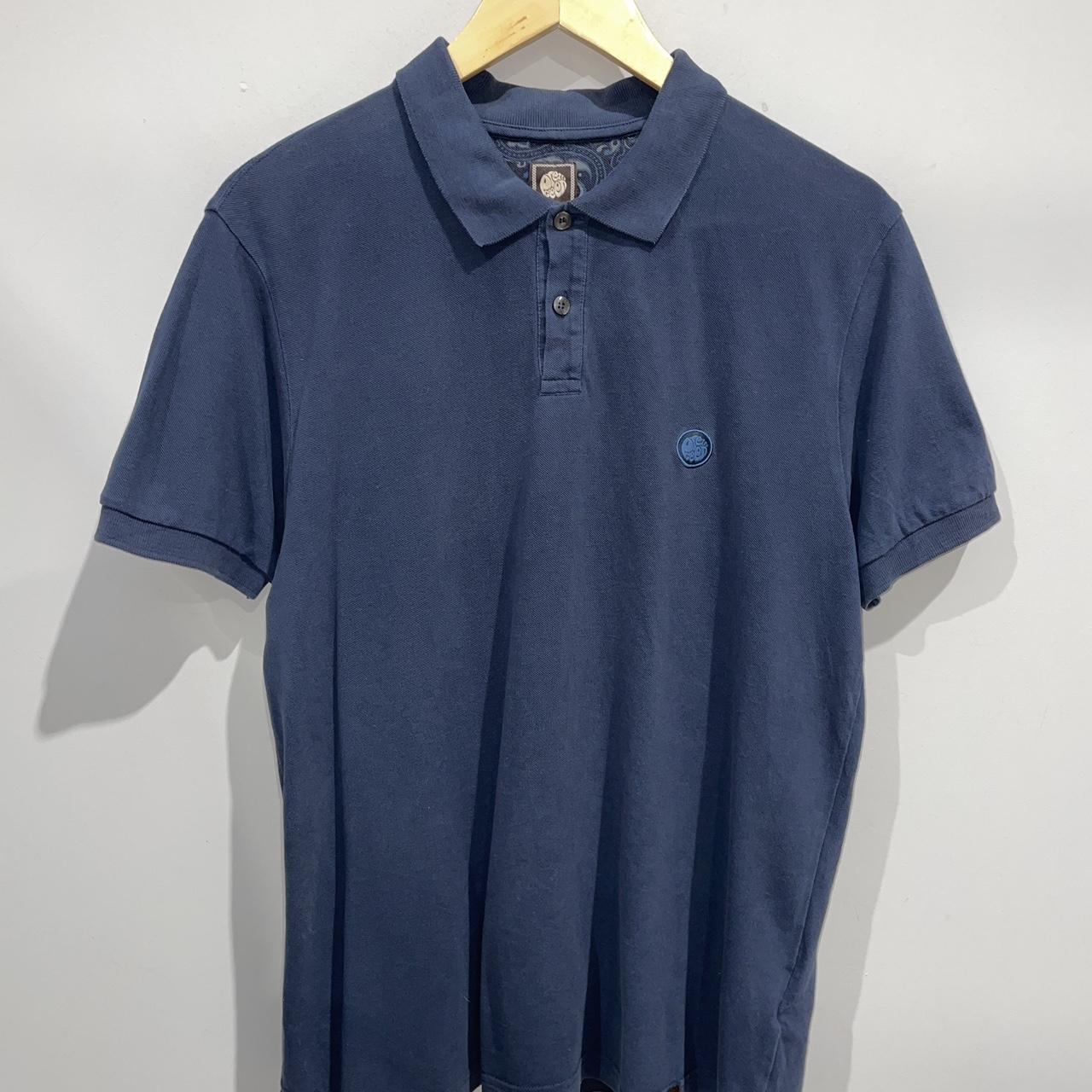 Pretty Green Blue Polo Shirt Size Medium CDY317.... - Depop