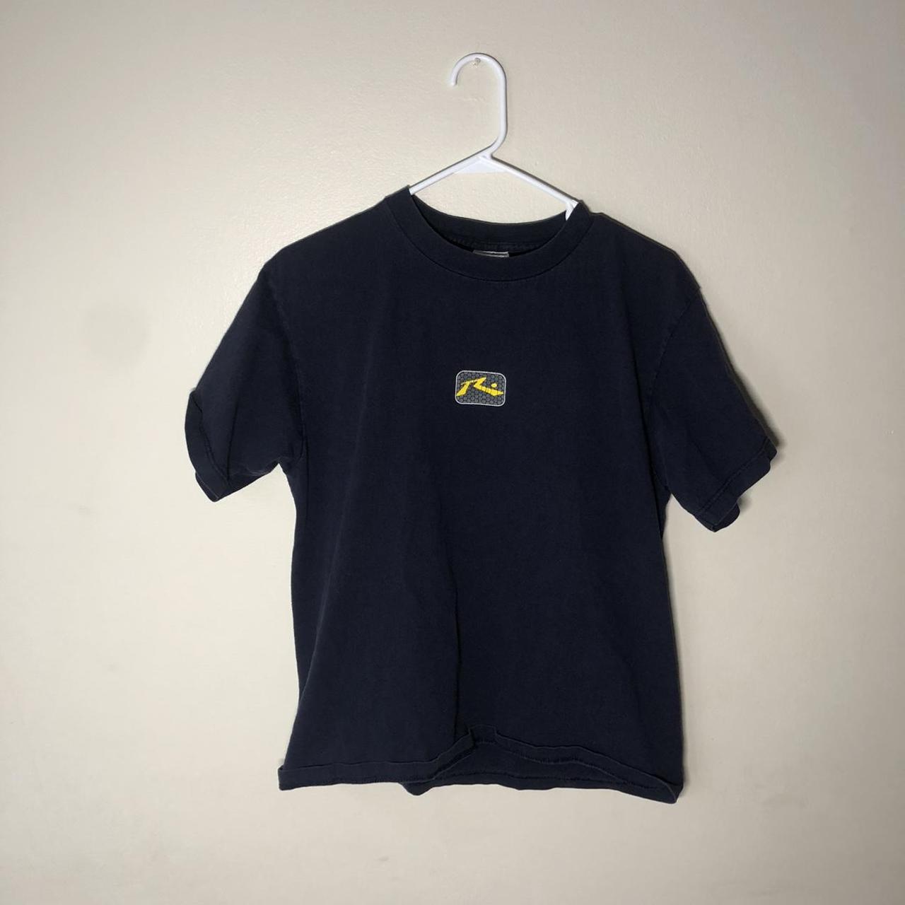 Men's Navy and Yellow T-shirt | Depop