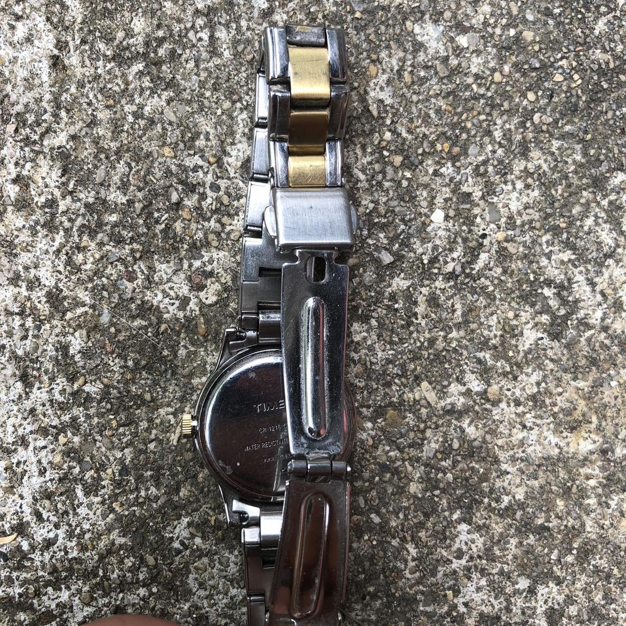 Timex Men's Gold and Silver Watch Depop