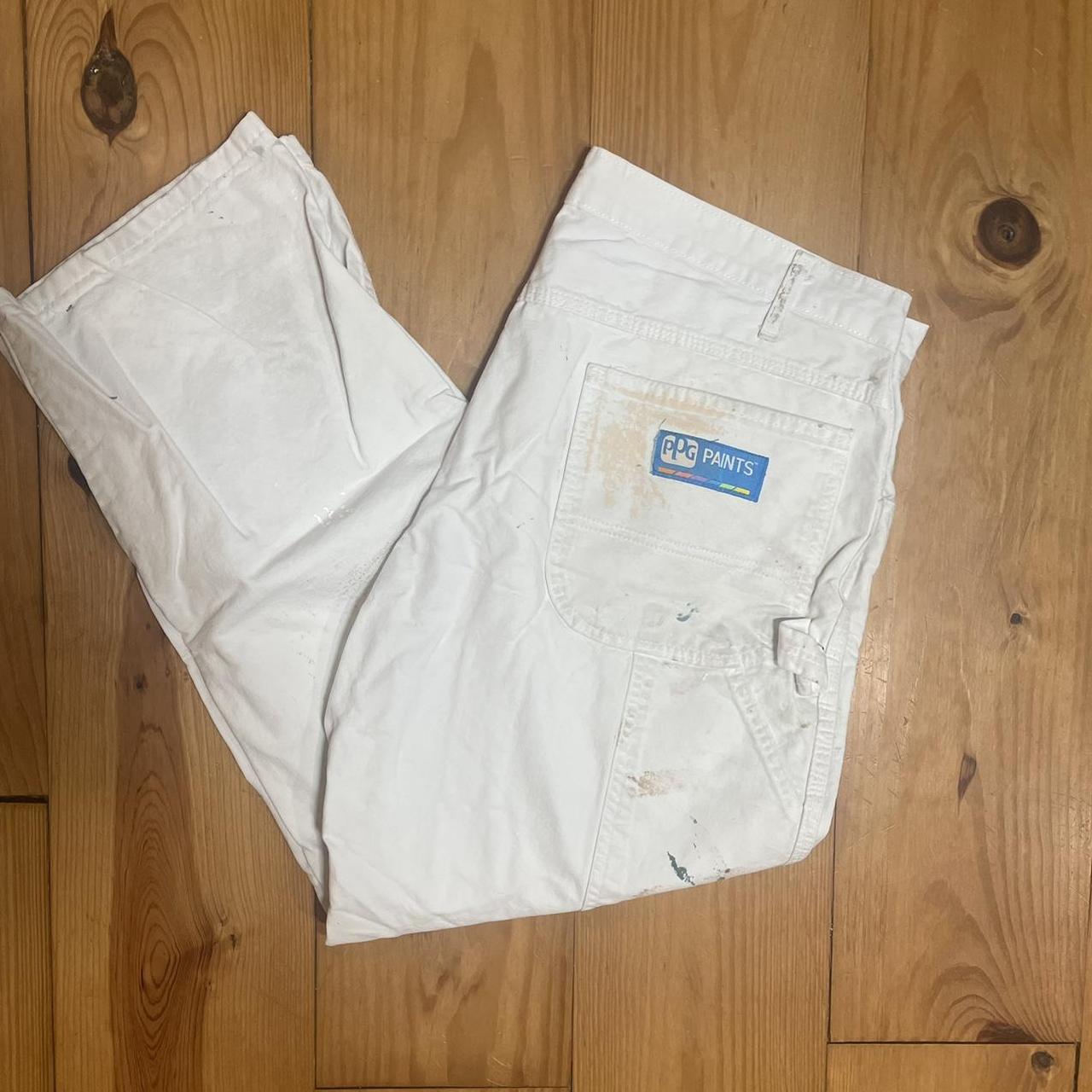 Dickies white painter pants sherwin Williams paint... Depop