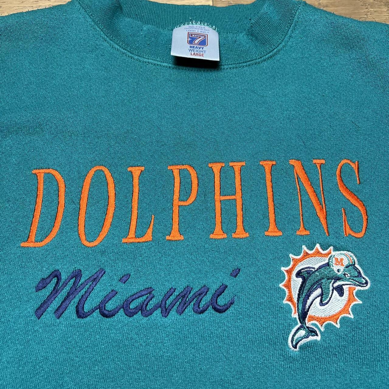 Miami dolphins made in USA vintage crew neck... - Depop