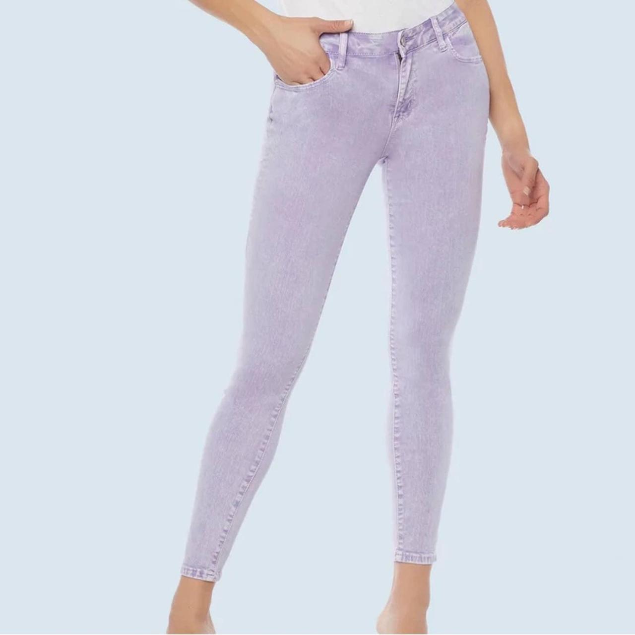 Lavender colored jeggings! They are mid rise (but - Depop