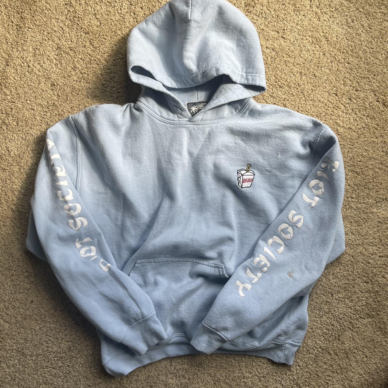 Light blue riot society hoodie sale