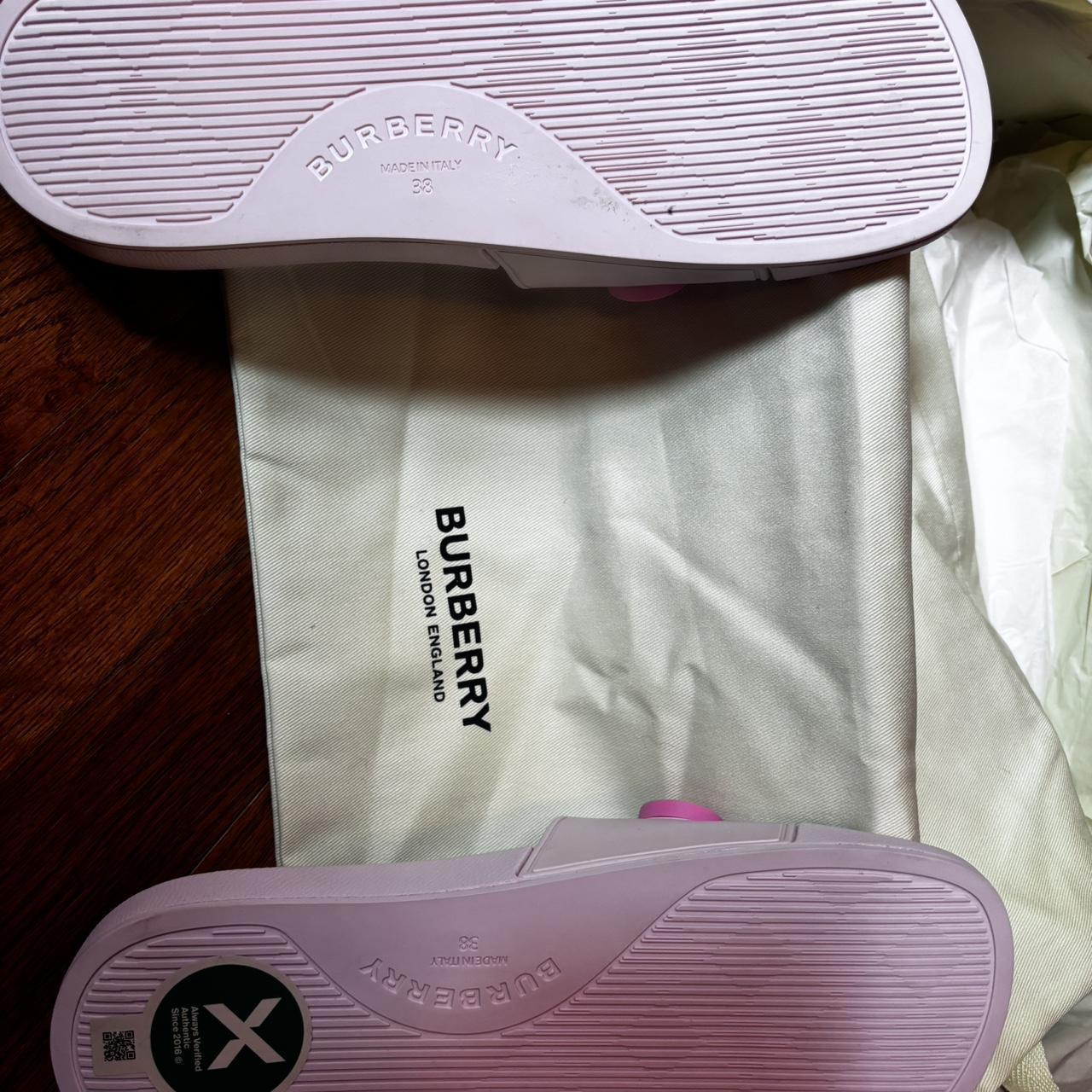 Never Worn Pink Burberry Logo Graphic Rubber Slide🩷. | Depop