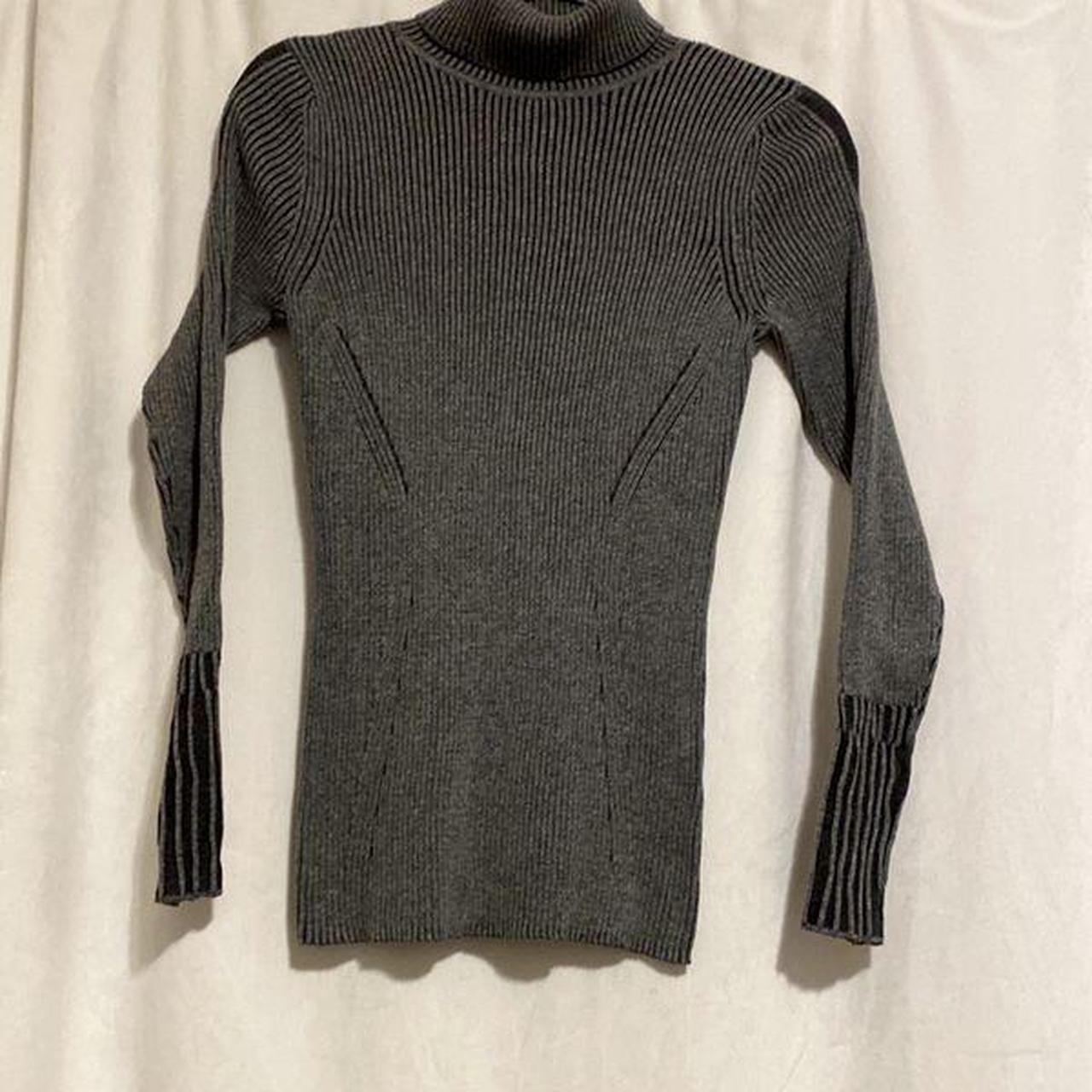 Light weight 2-tone charcoal turtleneck sweater by... - Depop