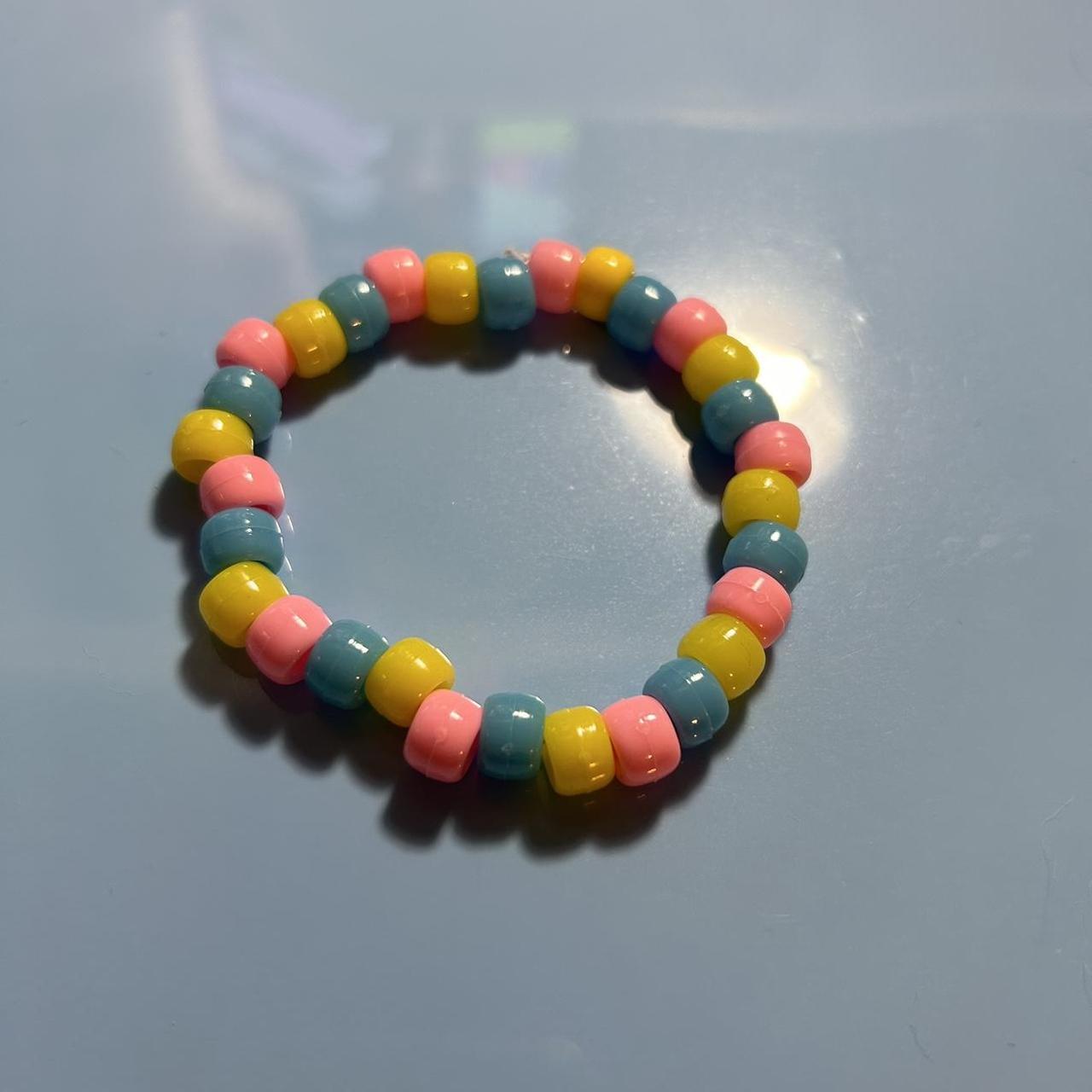 pansexual pride kandi bracelet!! handmade!! - Depop