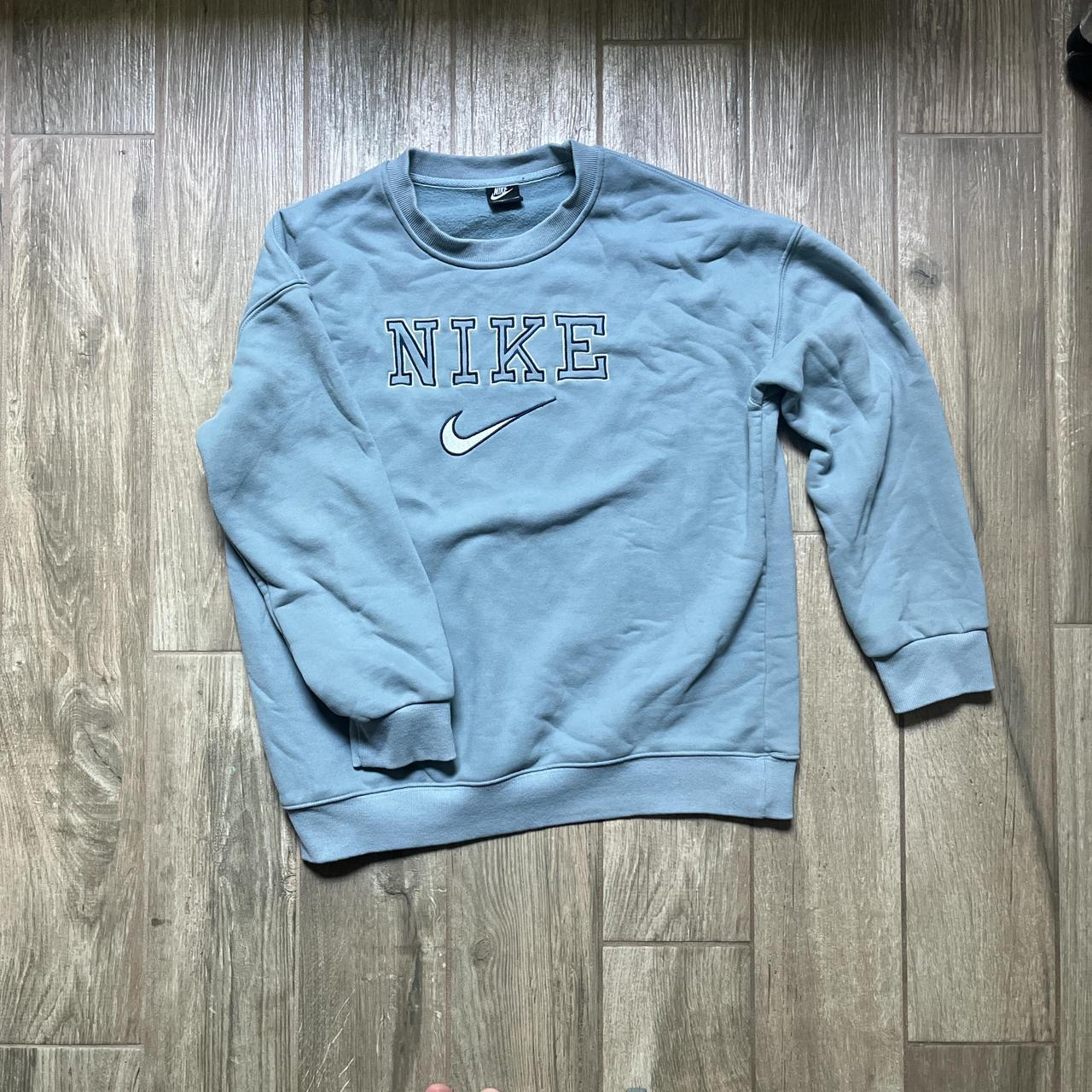 Vintage baby blue nike crewneck - Depop