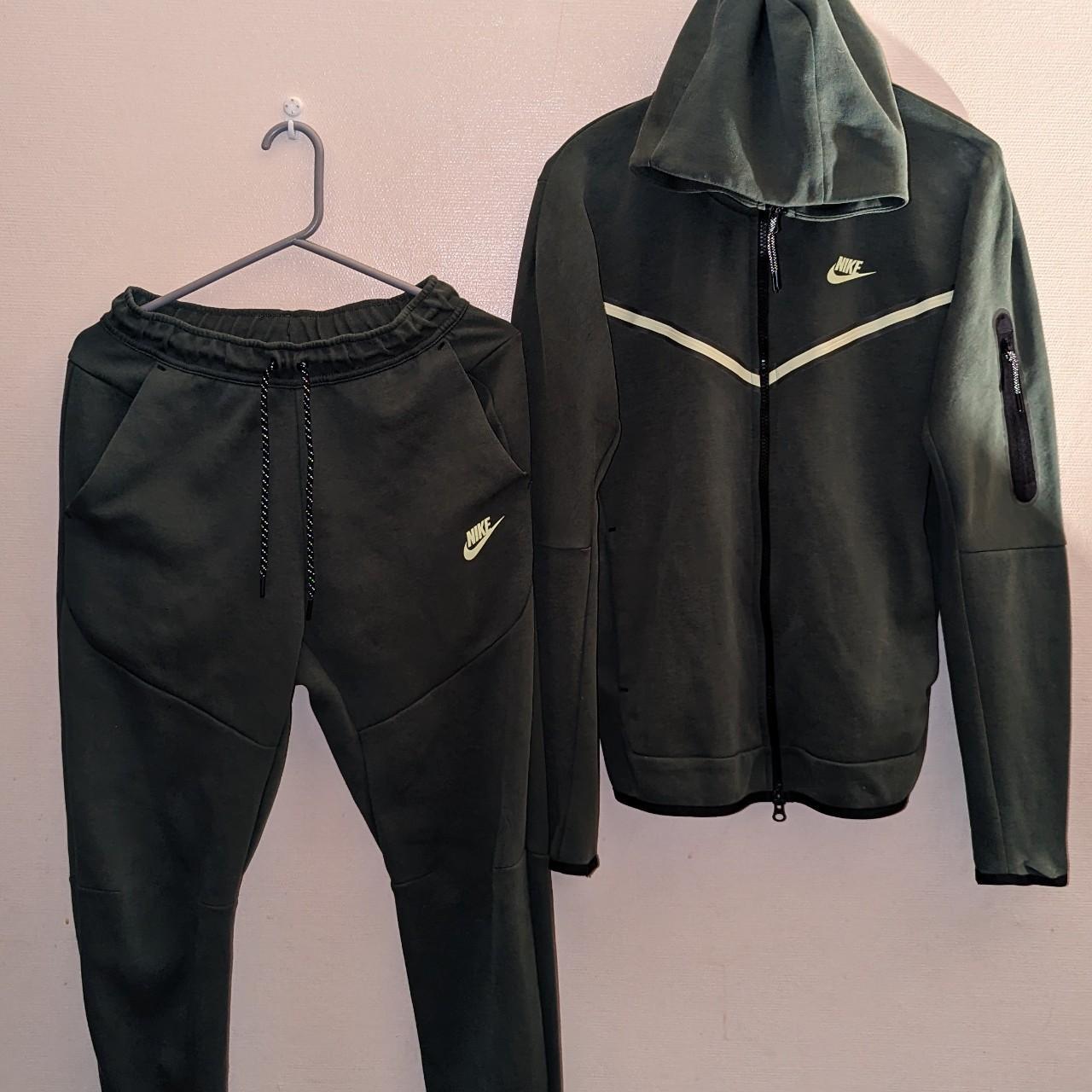 Full Nike Tech Fleece Green / Lime Jacket S Joggers... - Depop