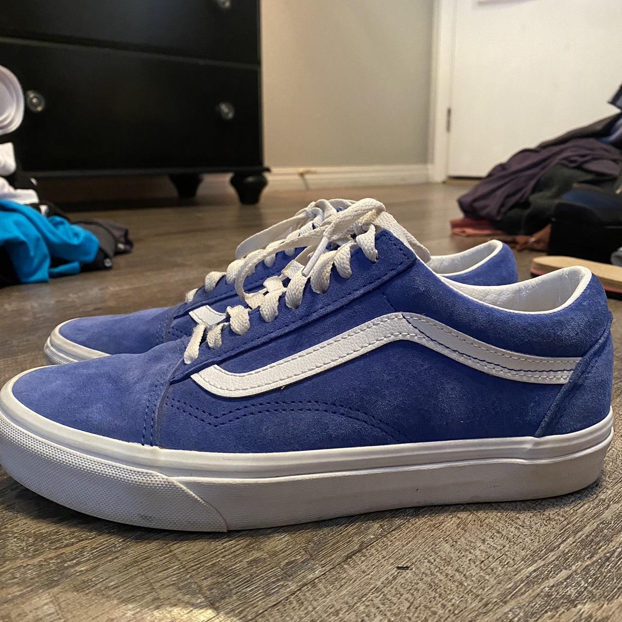 Blue Old Skool Vans -worn but still in great... - Depop