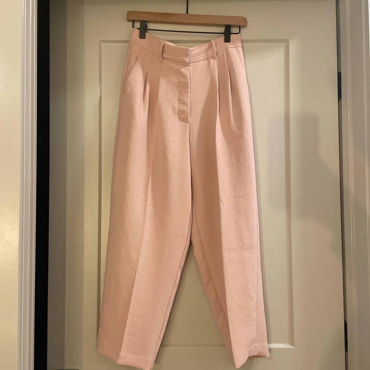 Aritzia Women's Pink Tailoredtrousers Depop