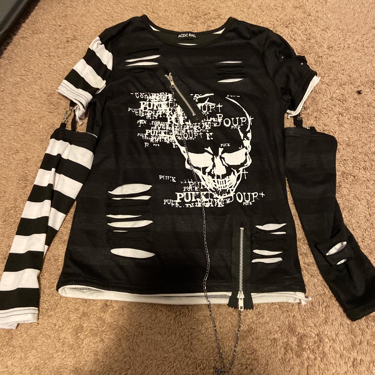 ON HOLD acdc rag shirt size small #jpunk #vkei | Depop