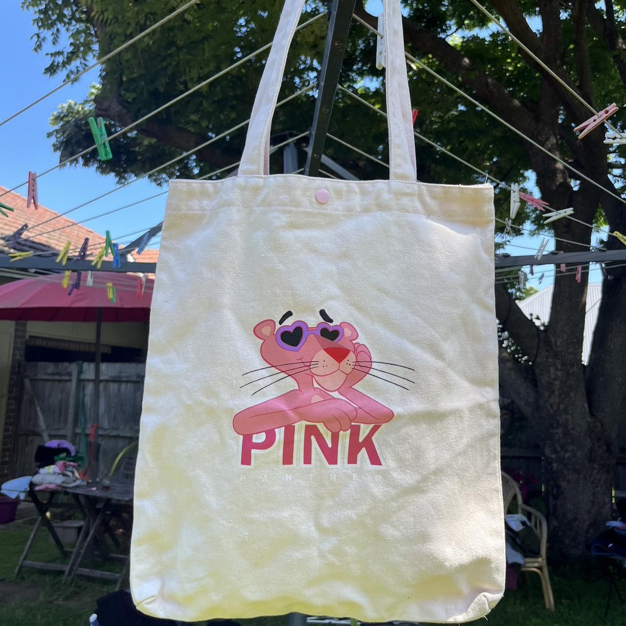 Miniso pink panther tote bag never used Depop