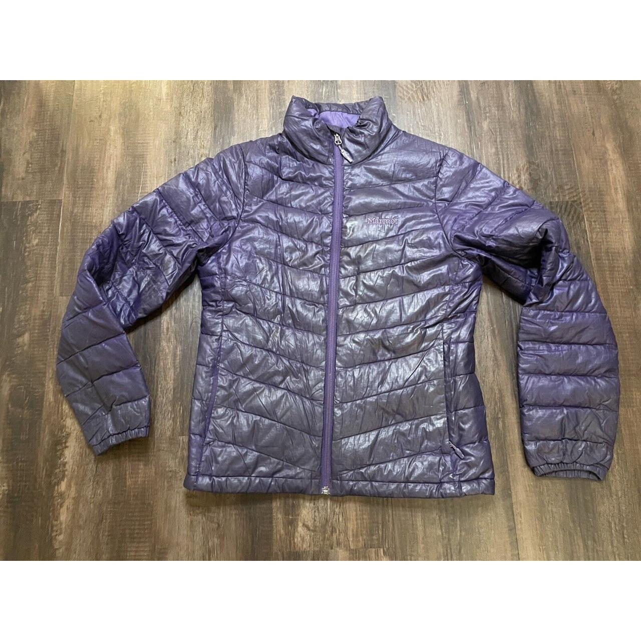 Marmot 800 Fill Down Puffer Jacket Purple Zip Up... - Depop