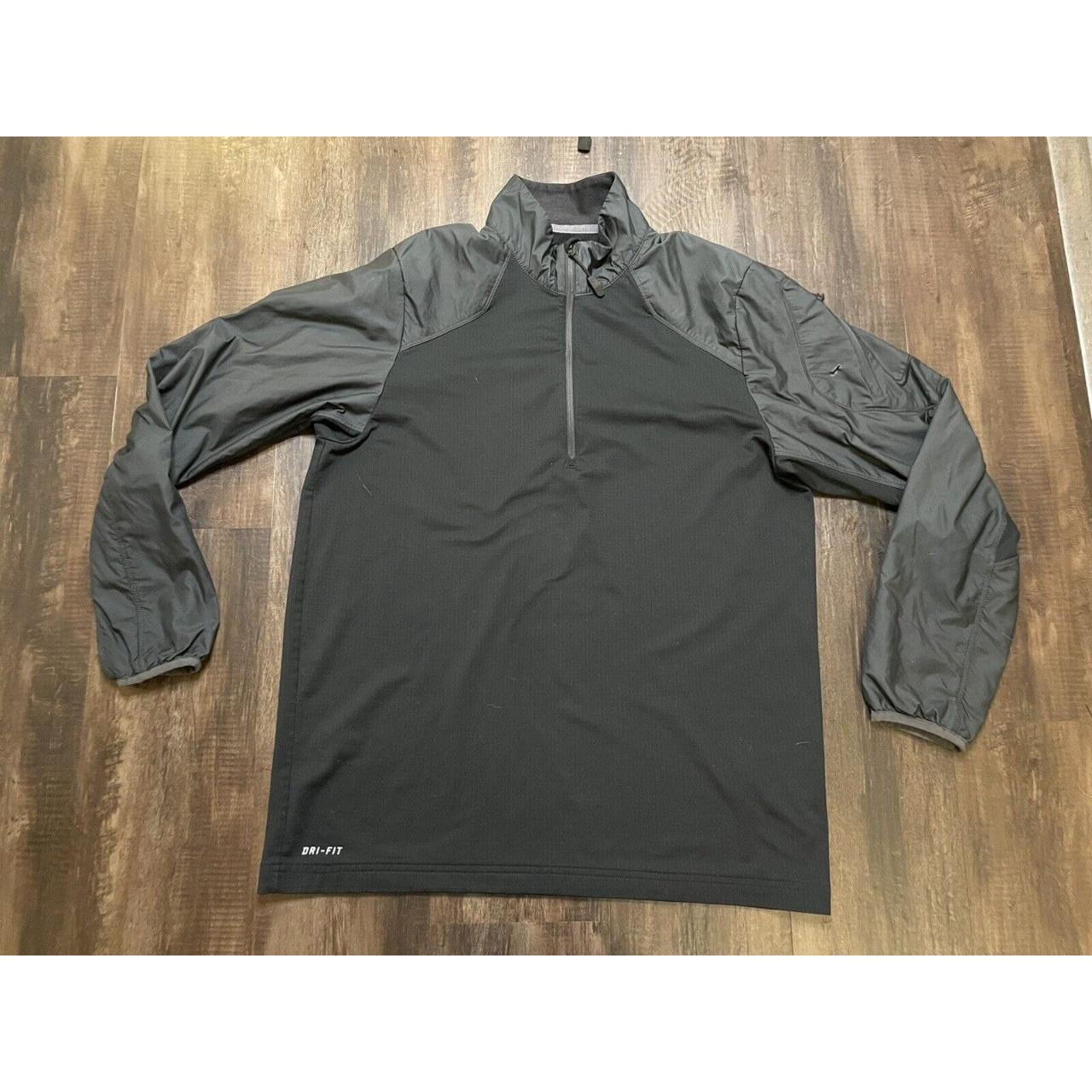 Nike Running Sweater Men Black Solid 1/4 Zip... - Depop