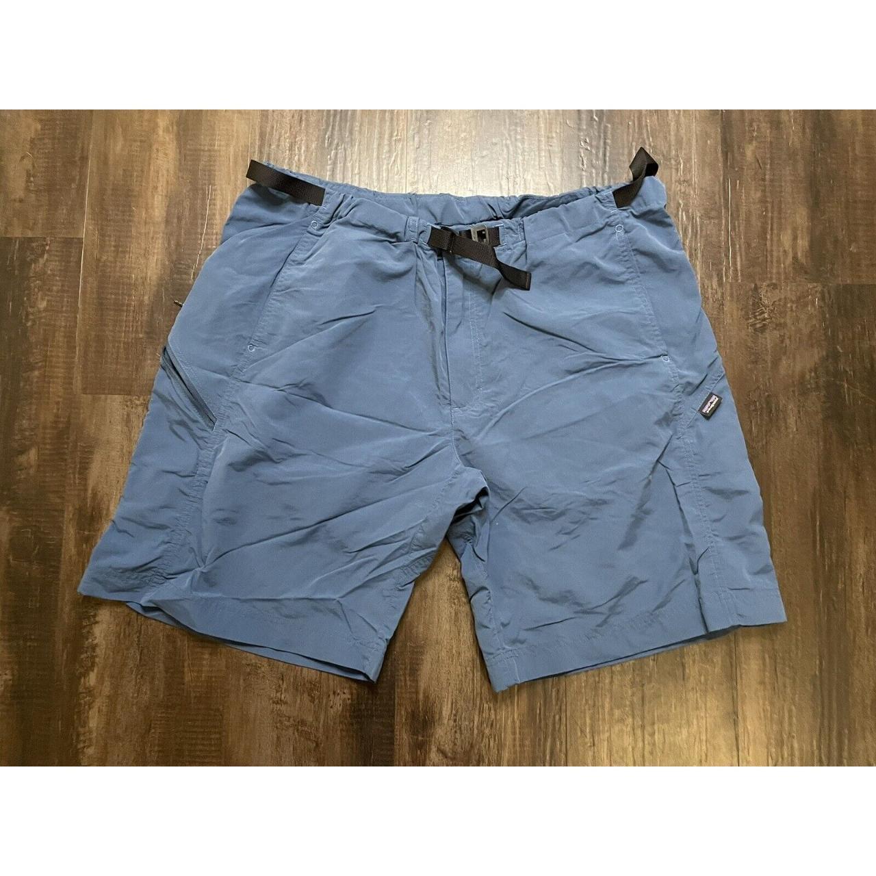Patagonia Men’s Blue Nylon Belted Pocket Shorts Size... - Depop