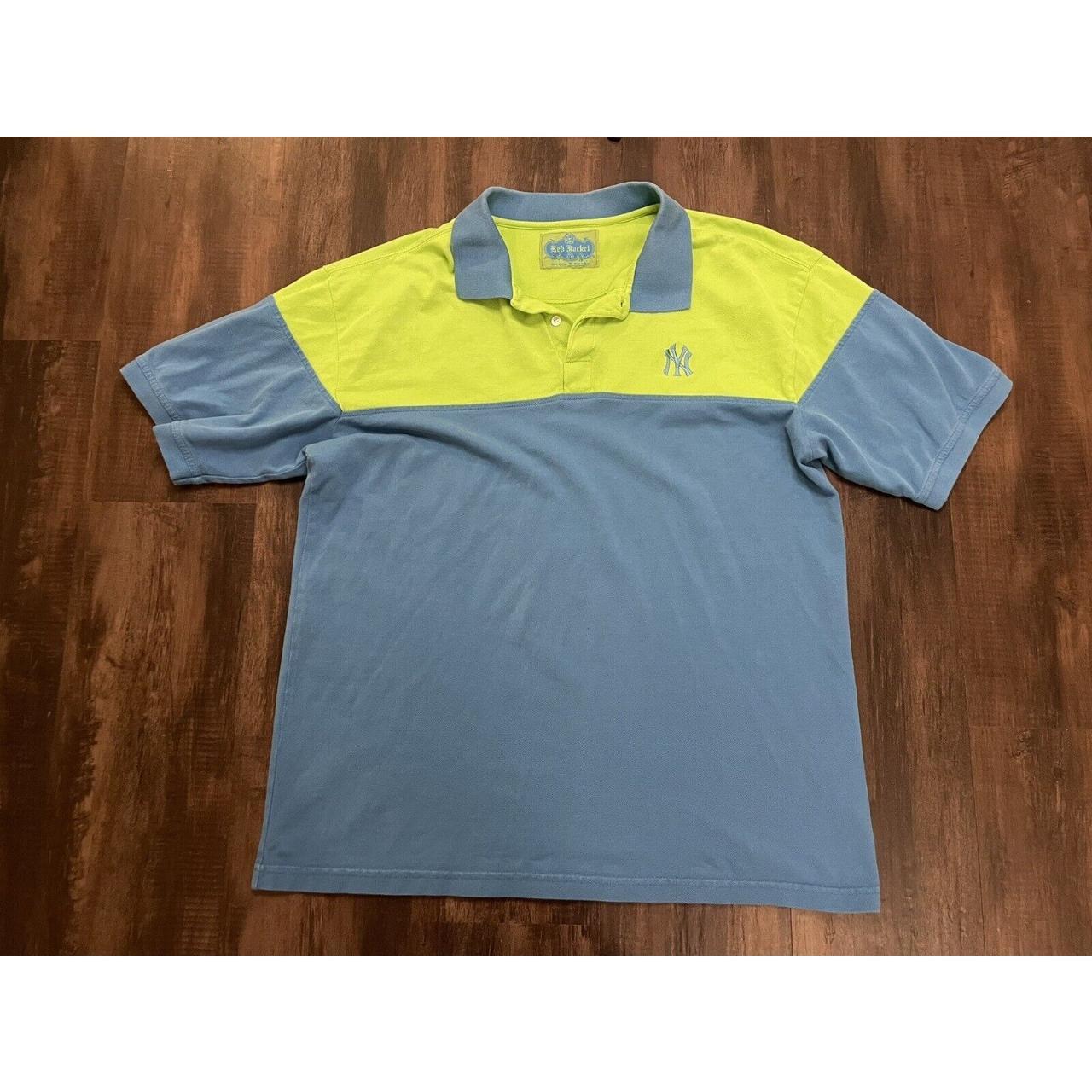 NY Yankees polo shirt size M short sleeve blue/Green... - Depop