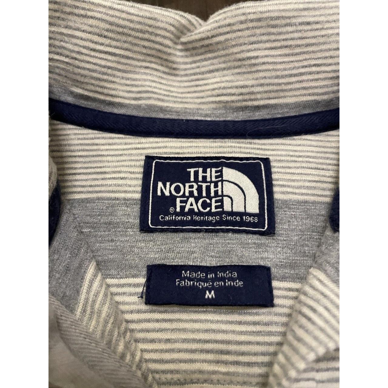 The North Face Shirt Men’s Medium Gray Striped Short... - Depop