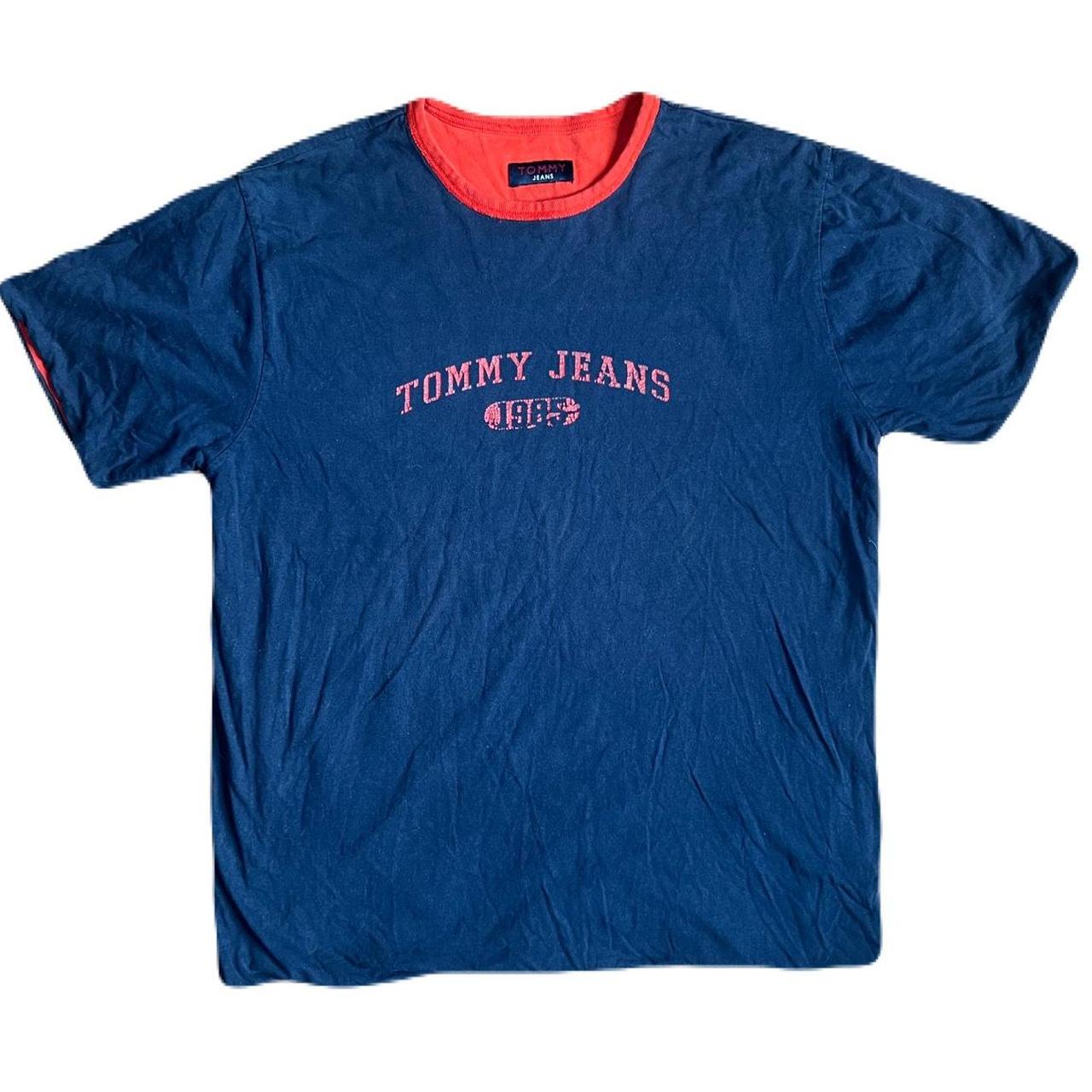 Tommy Hilfiger orange red and navy blue reversible