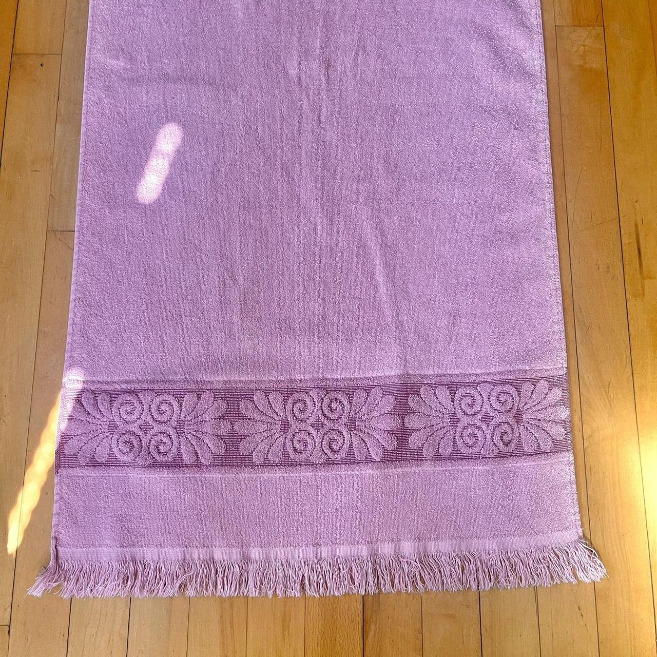 5 Vintage Cannon Pink Fringe Bath Towel MCM Set 22 x 39”