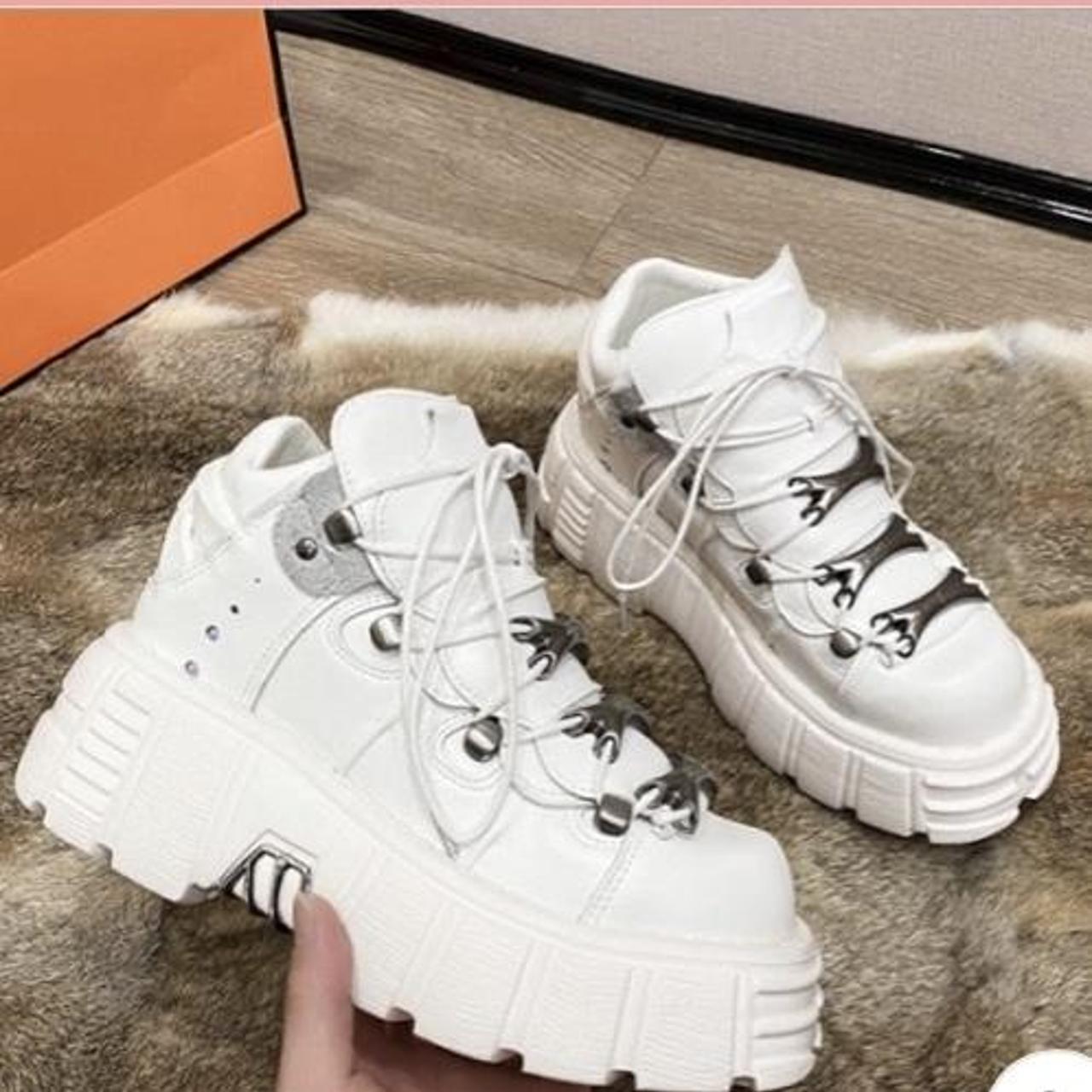 Womens Punk Style Platform Sneakers... - Depop