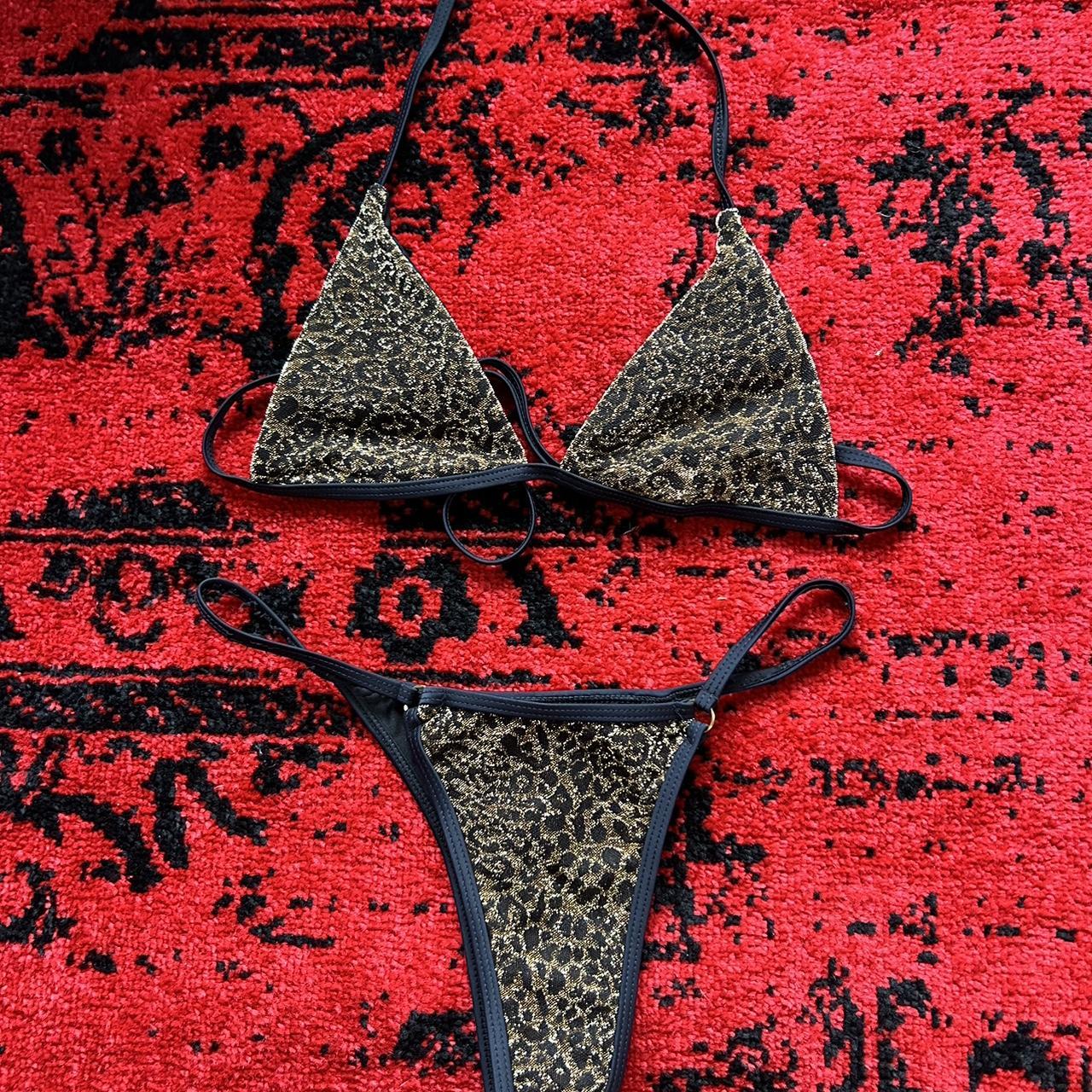 Leopard print triangle bikini on sale