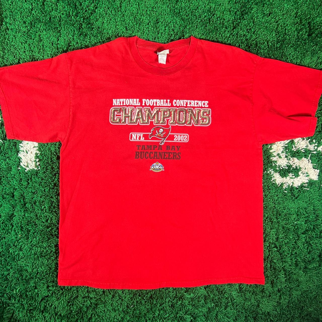 Vintage Tampa Bay Buccaneers 2002 NFL NFC Champs Red - Depop