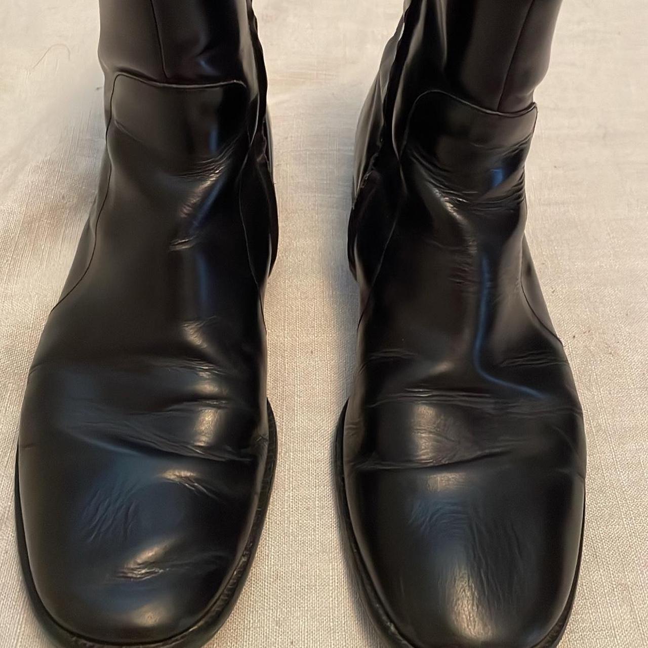Maison Margiela Mens Black Leather Ankle Side Zip... - Depop