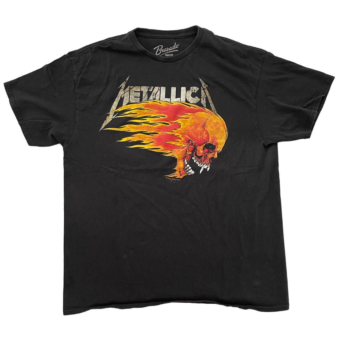 Metallica, Pushead Flaming Skull, 94 Tour Shirt, Y2K... - Depop