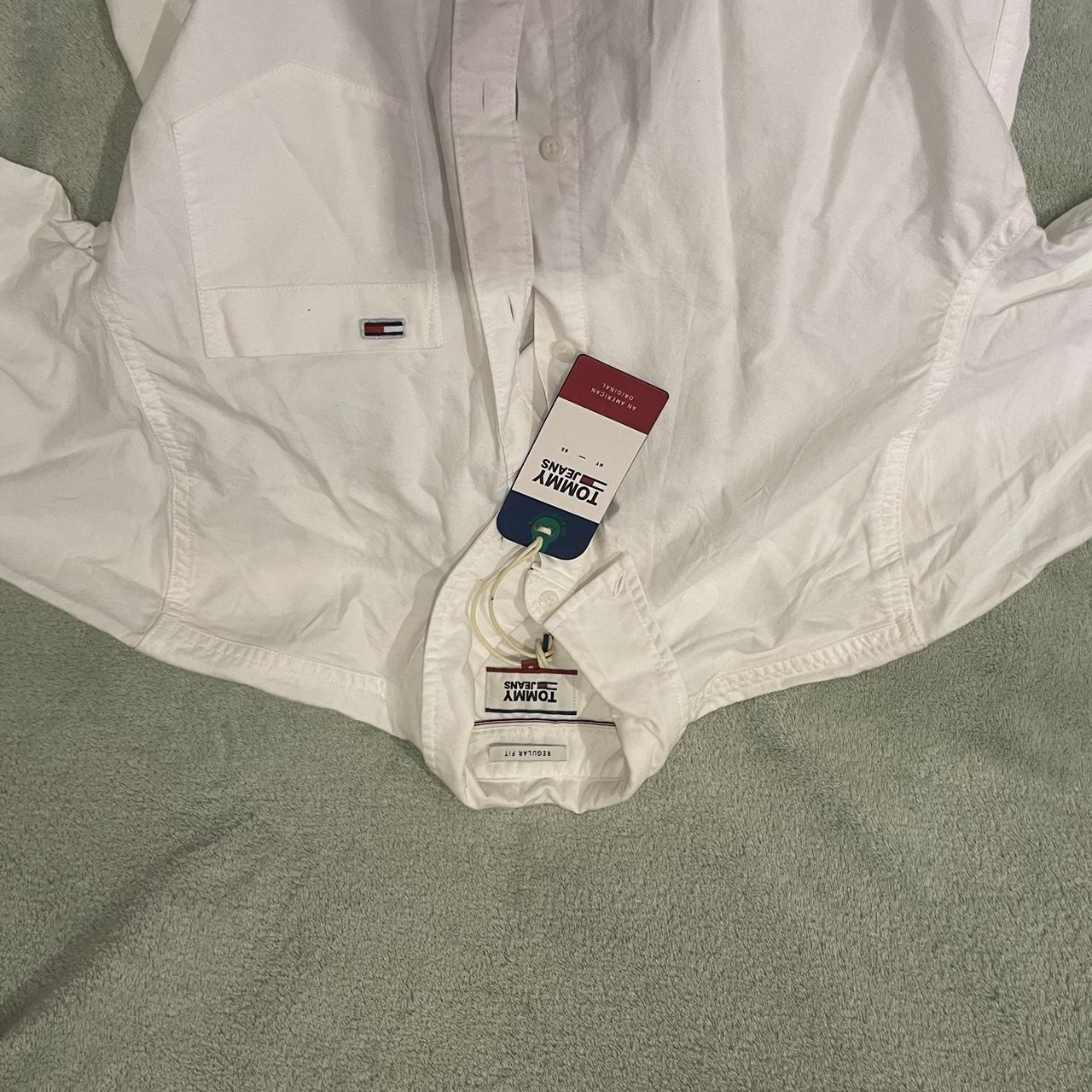 Tommy Hilfiger white collared shirt bnwt perfect... - Depop