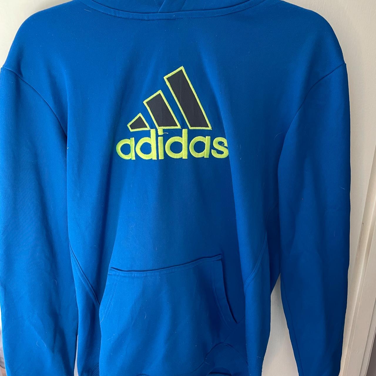 Adidas Women's Blue and Yellow Hoodie | Depop