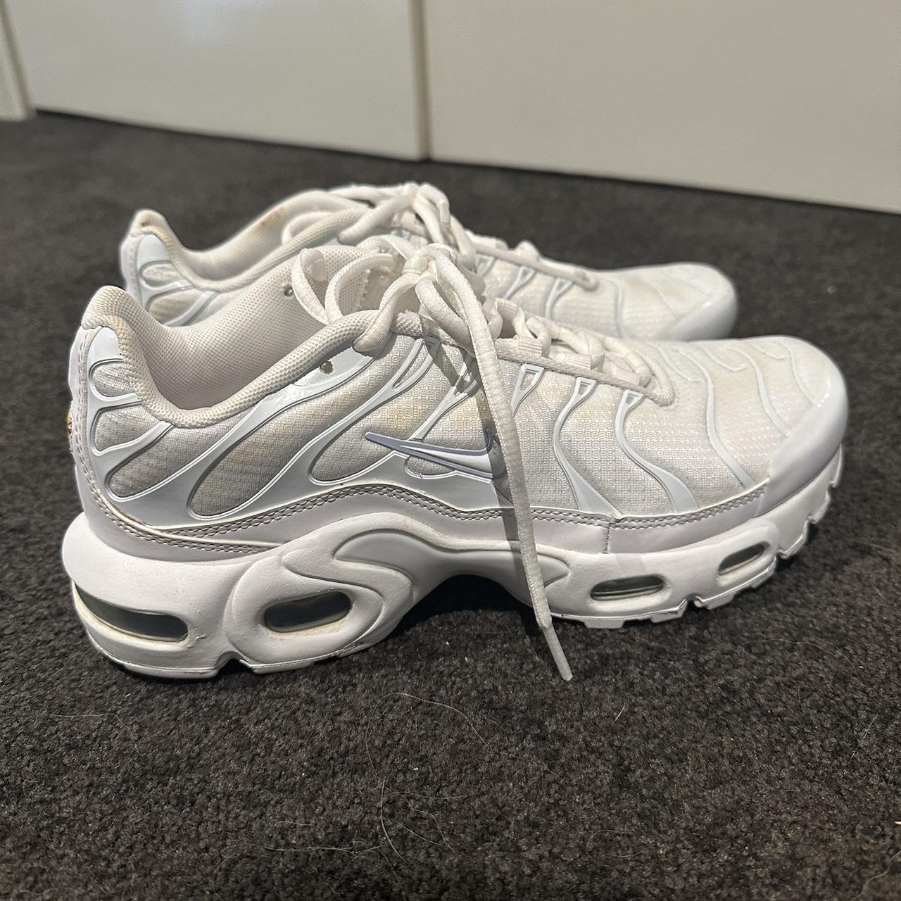 Nike all white tns Basically brand new only worn a... - Depop