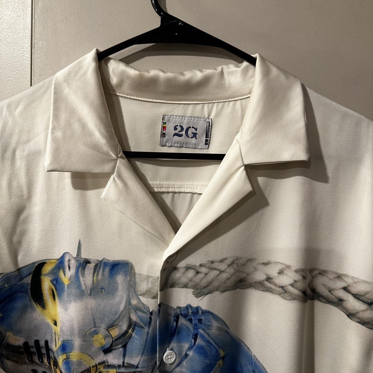 Hajime Sorayama X 2G Tokyo Silk Satin Shirt Size... - Depop