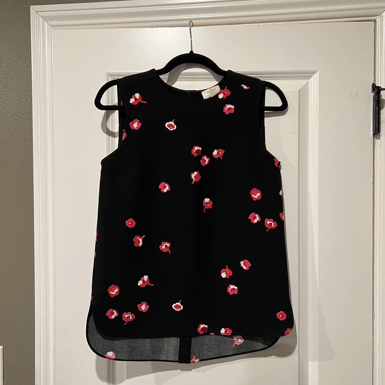 Kate Spade Women's Sleeveless Top Black with Pink - Depop