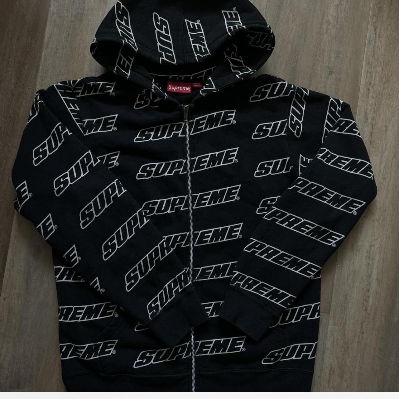 Supreme repeat zip up hooded sweatshirt online