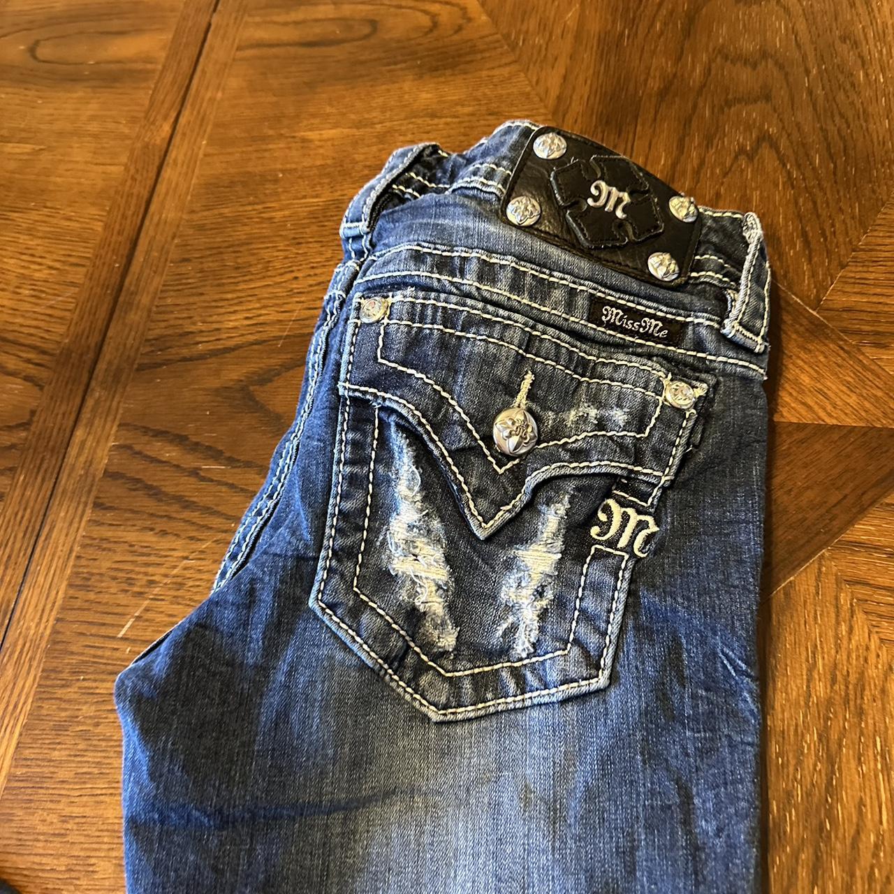 Miss Me distressed jeans 27” waist 29” inseam Used... - Depop