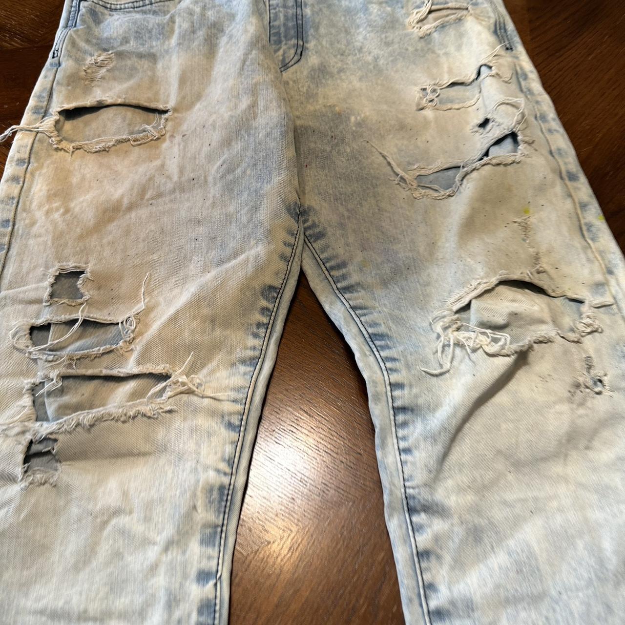 Y2K Southpole acid wash distressed jeans 36x32 - Depop