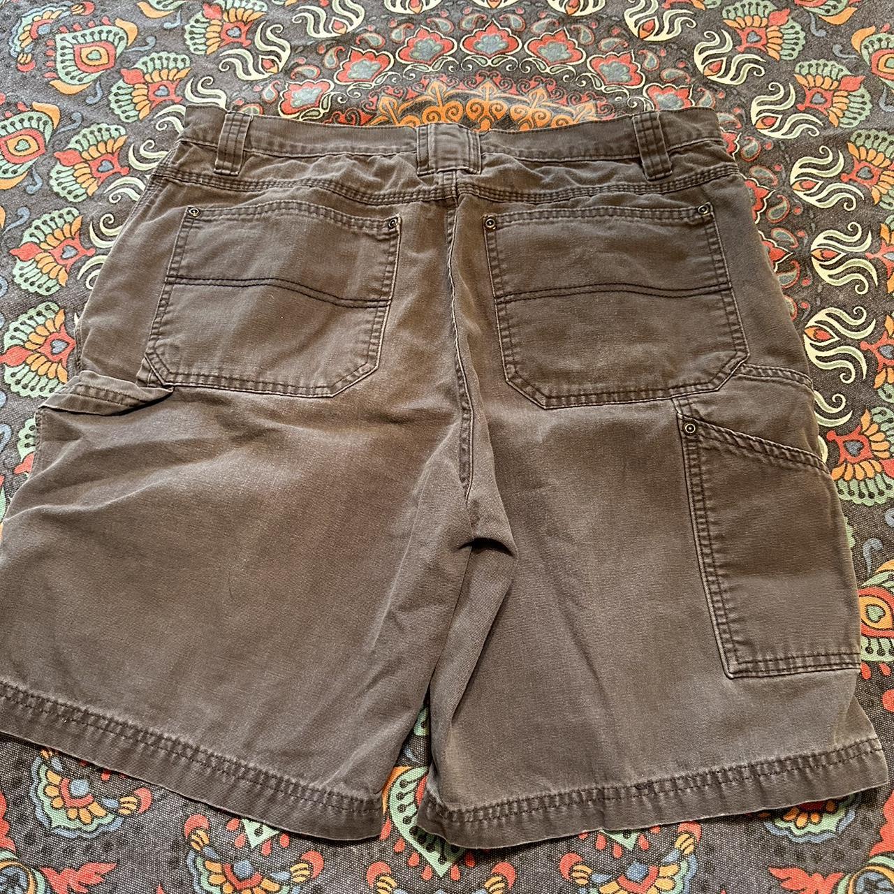 90s brown cargo shorts with a baggy fit, perfect for... - Depop