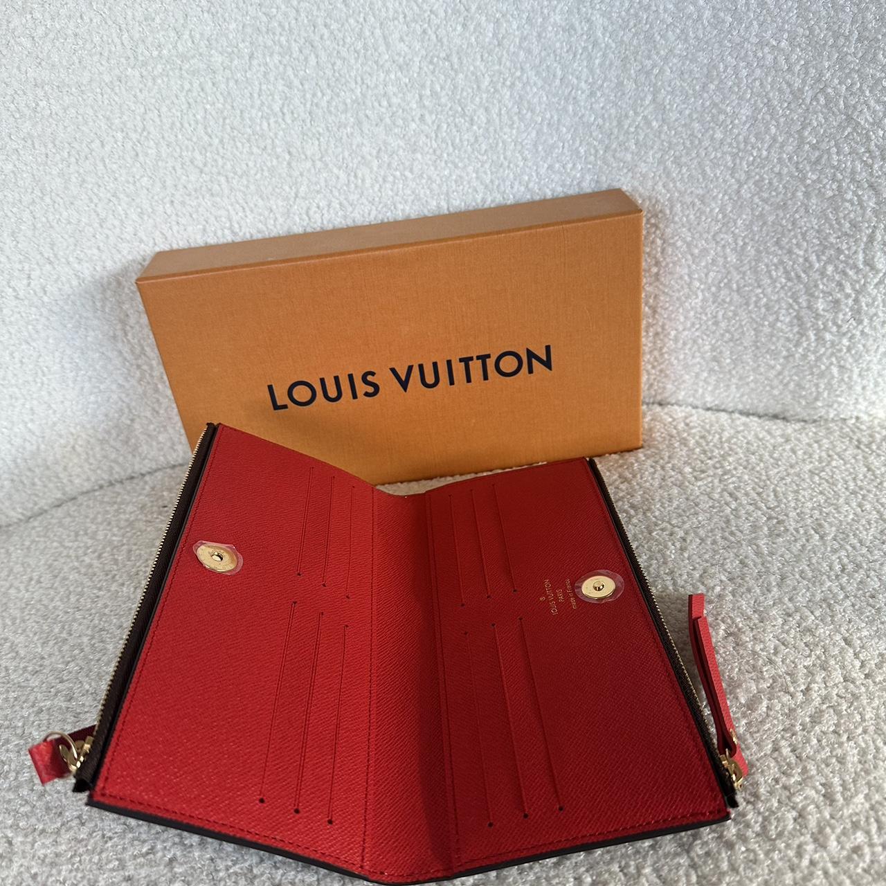 Louis Vuitton Wallet with bright red interior - | Depop