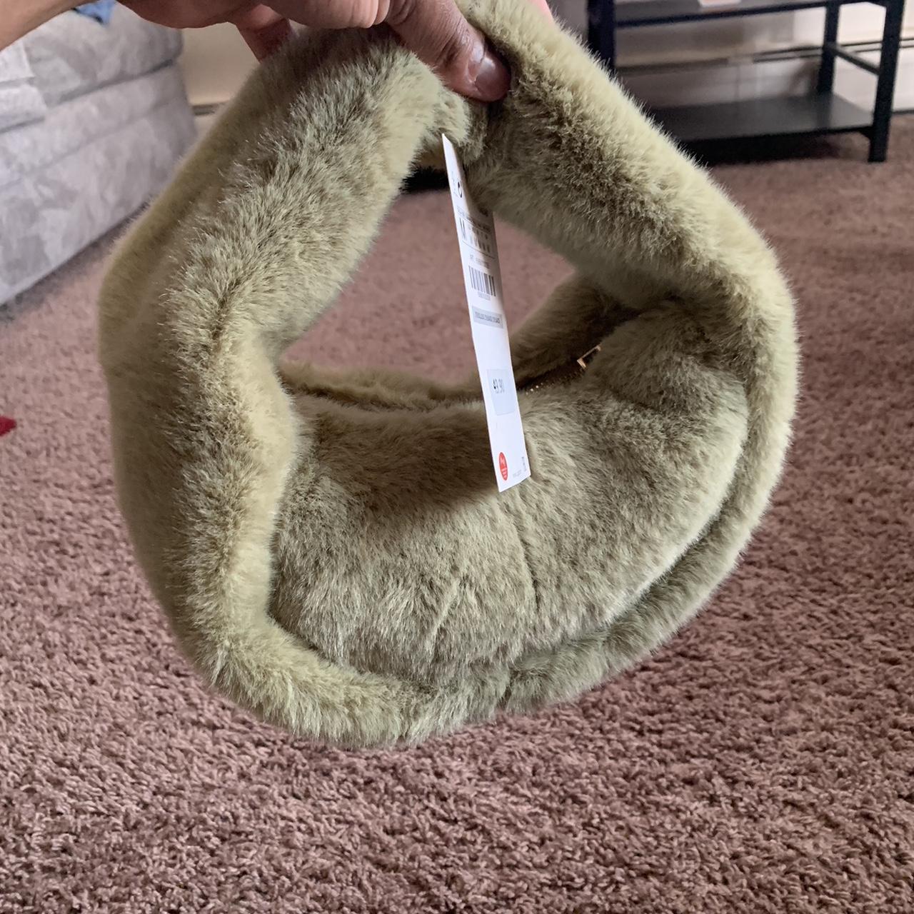 Green fuzzy bag from Zara Brand New Depop