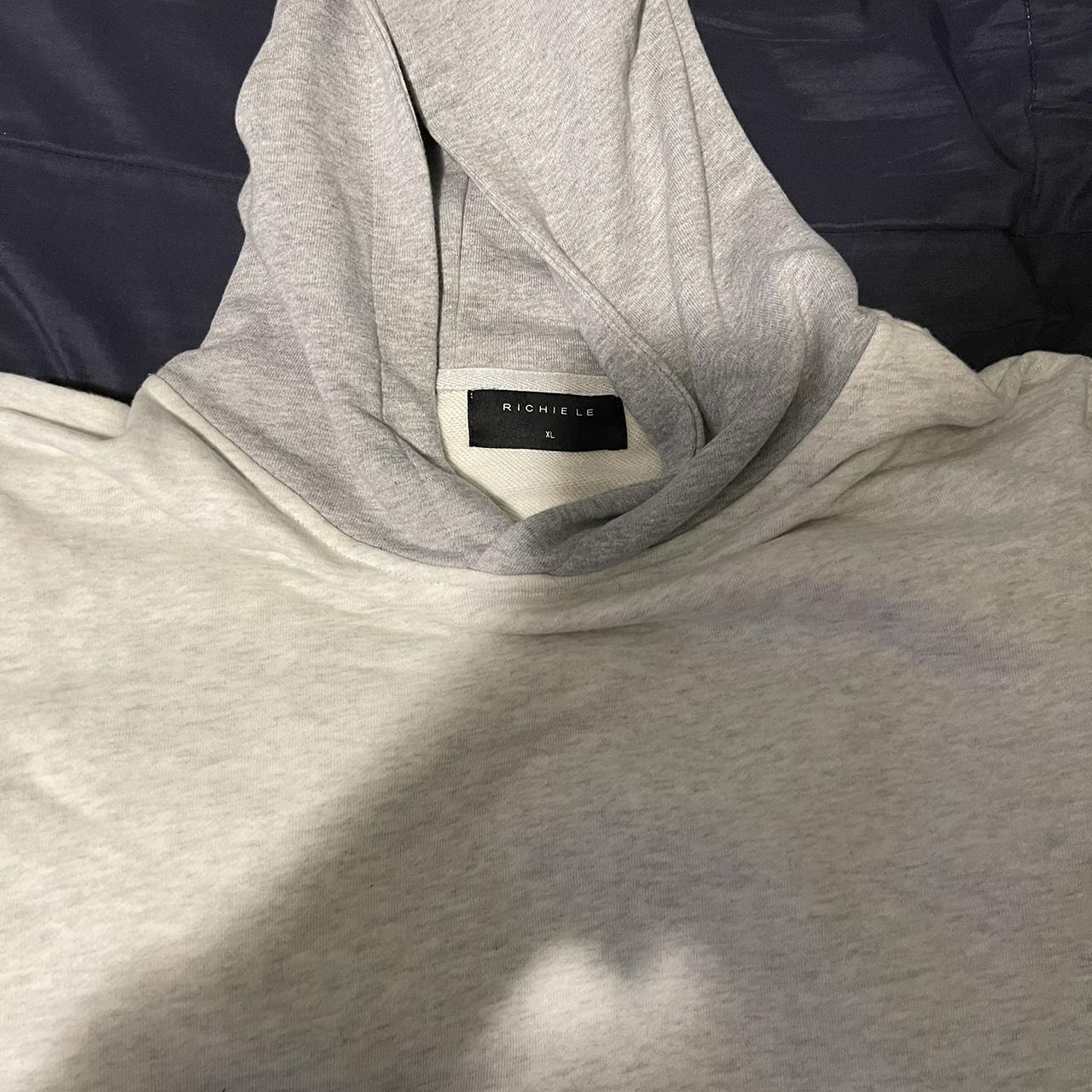 Men's Cream and Grey Hoodie | Depop