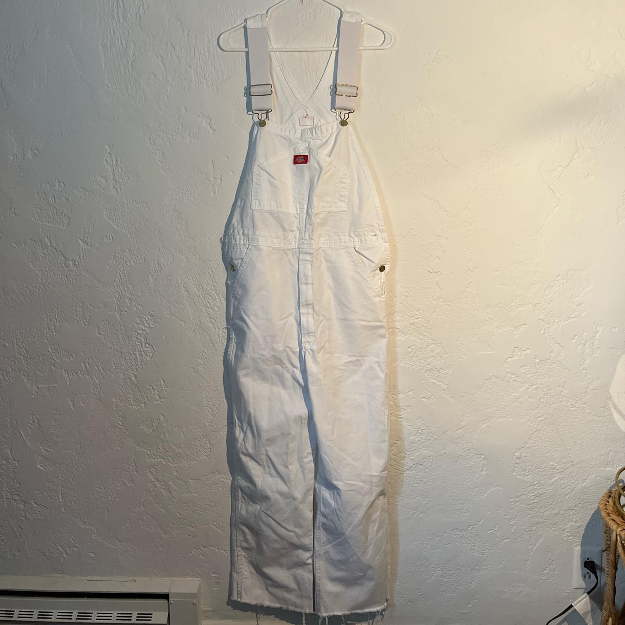 Dickies Men's White Dungareesoveralls Depop