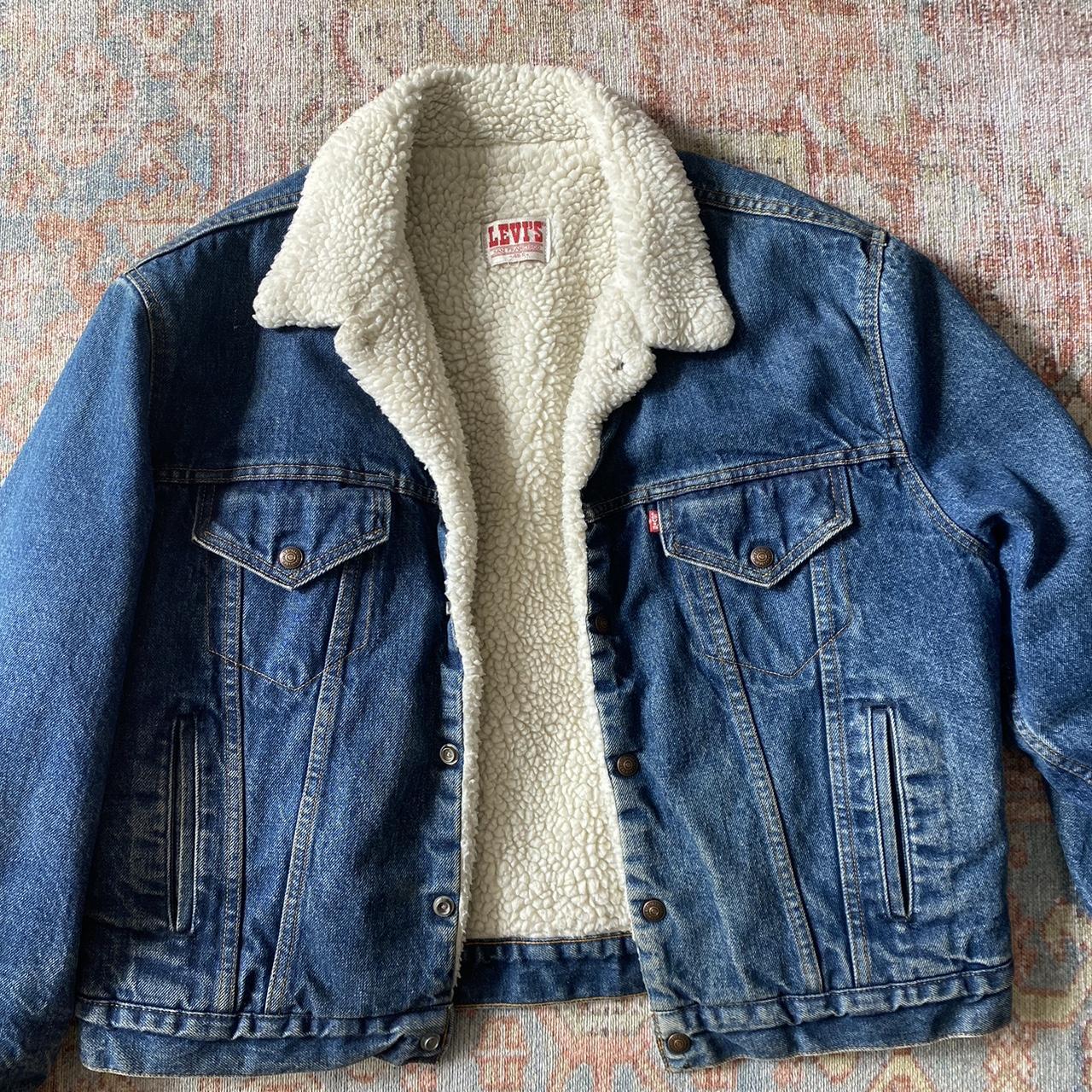 Genuine Vintage 1980s Levi’s Sherpa-lined Denim... - Depop