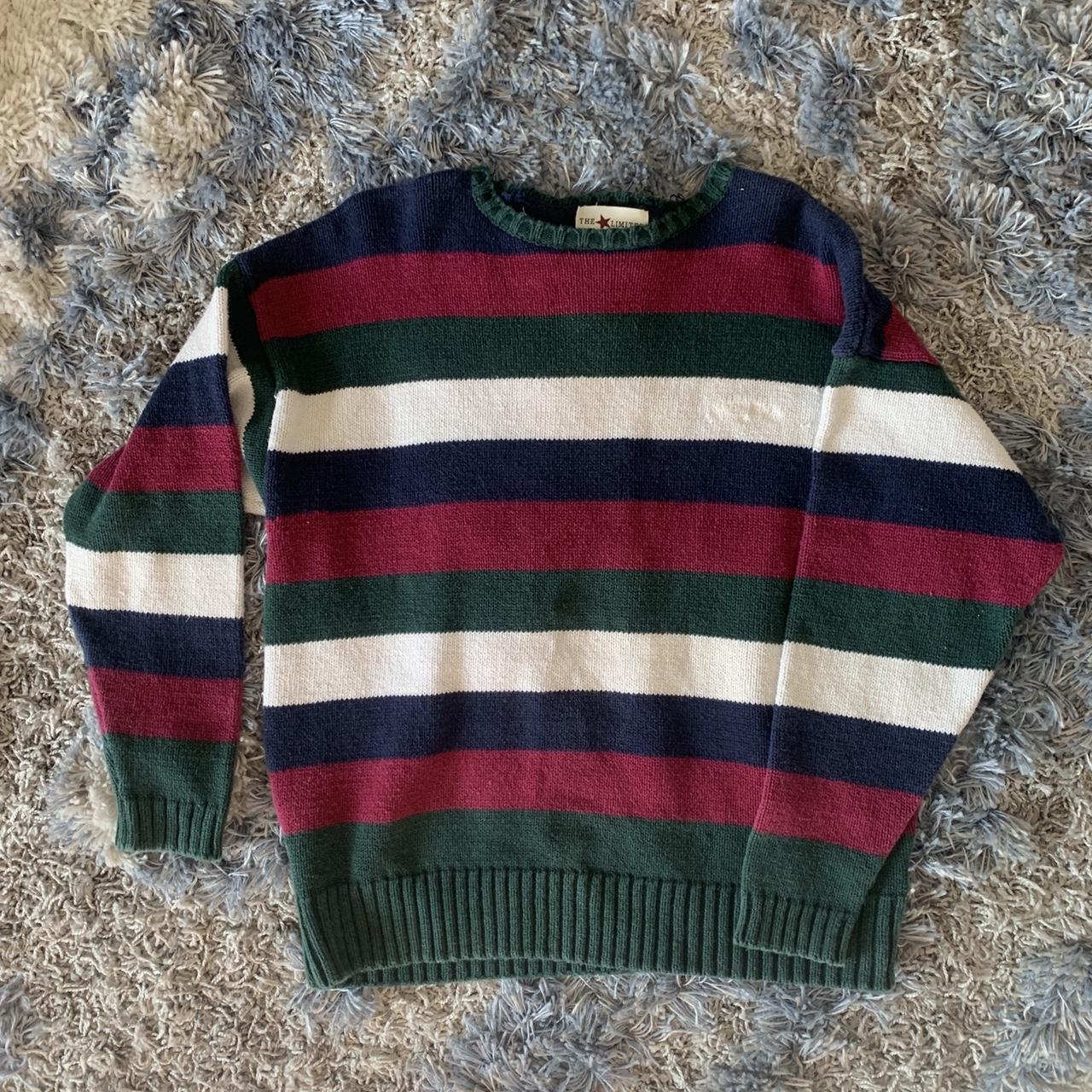 Vintage THE LIMITED thicc striped knit sweater -... - Depop