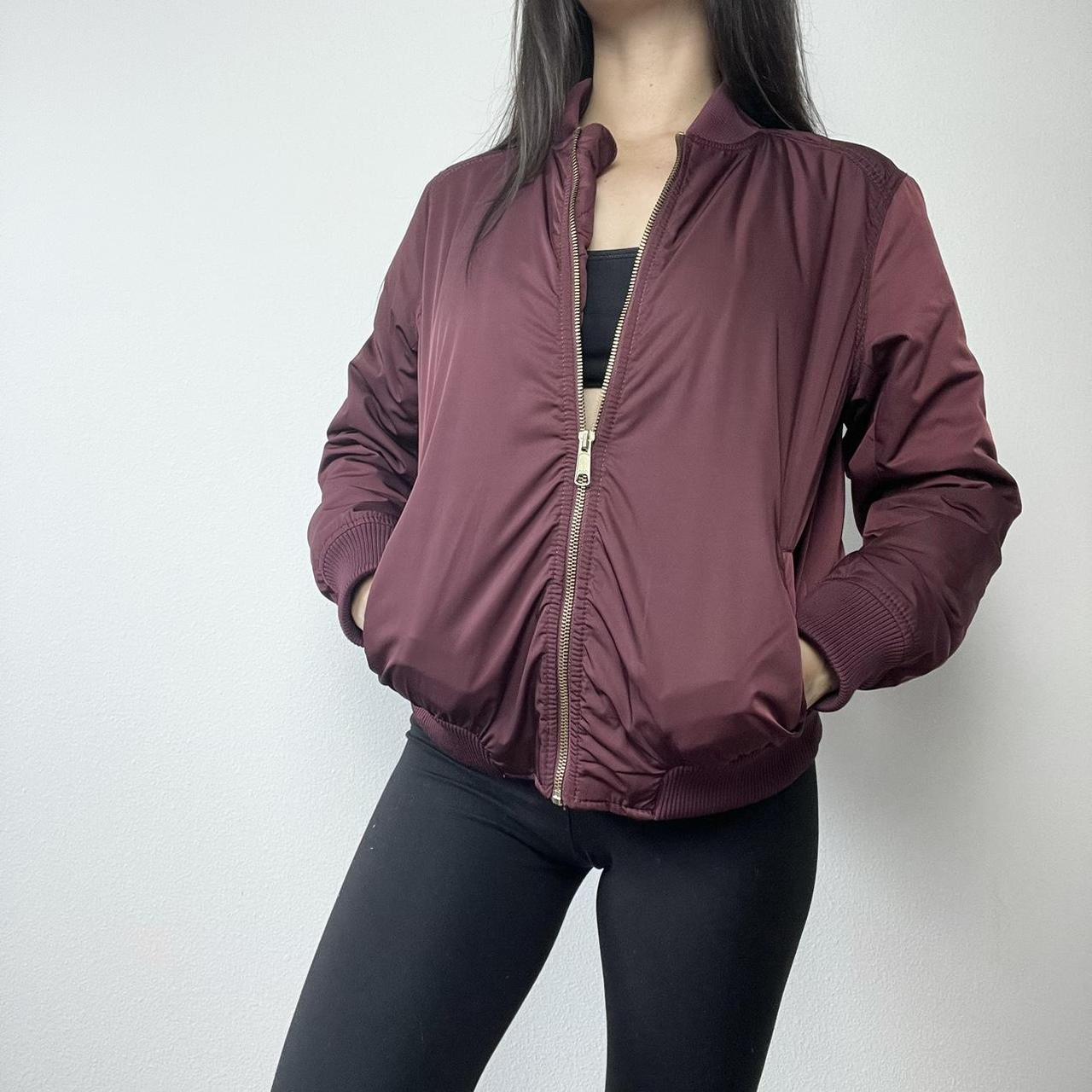 Burgundy bomber jacket with gorgeous pink satin