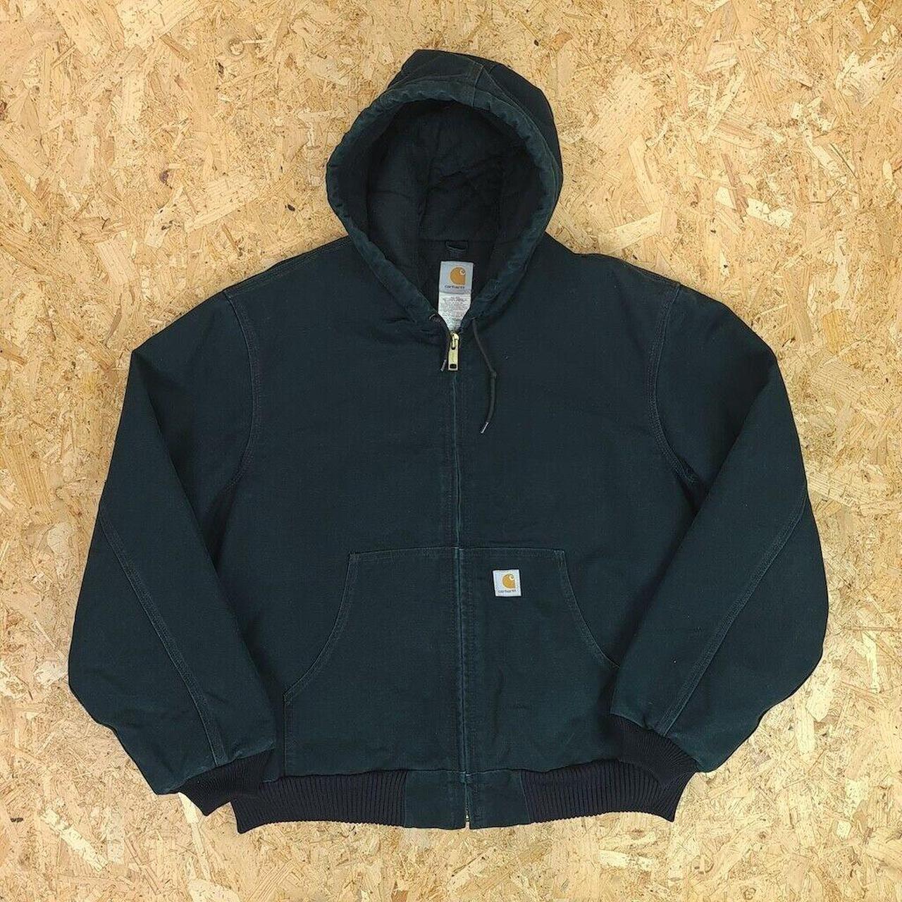 Vintage Mens CARHARTT Hooded Zip Up Jacket Quilt. Depop