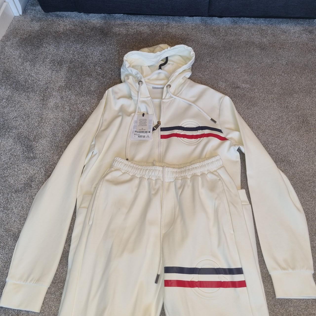 Moncler tracksuit size medium true to size colour... - Depop