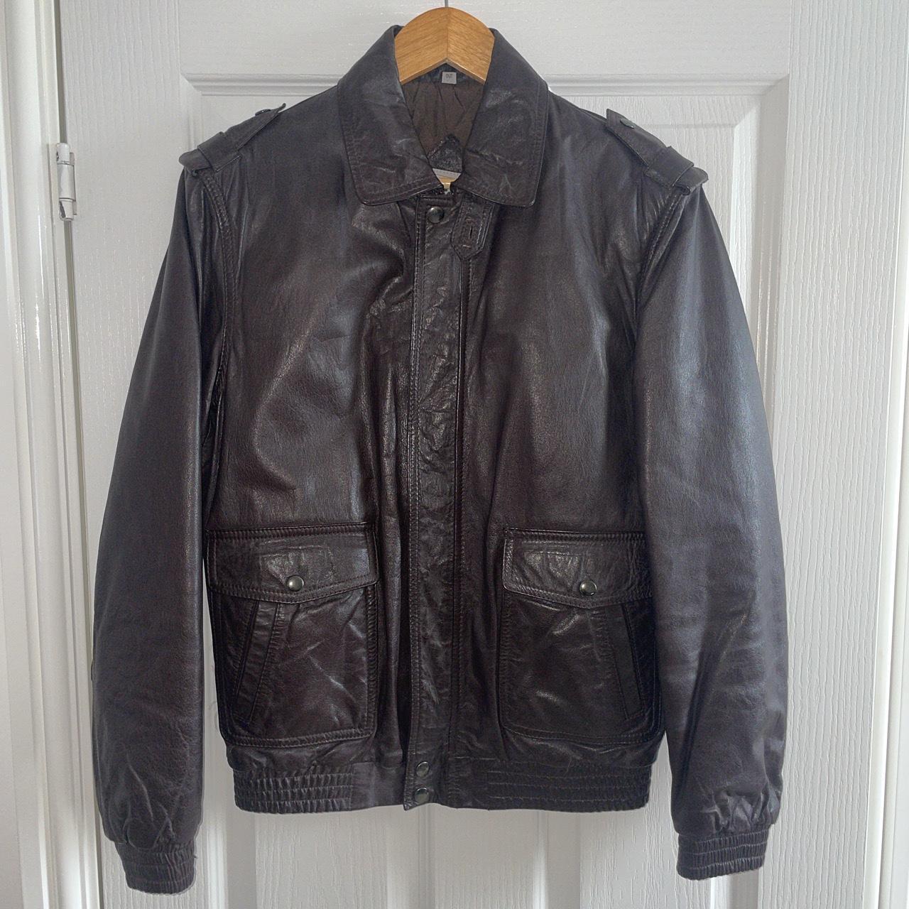 First Quality Clothing Vintage Leather Jacket Mens... - Depop