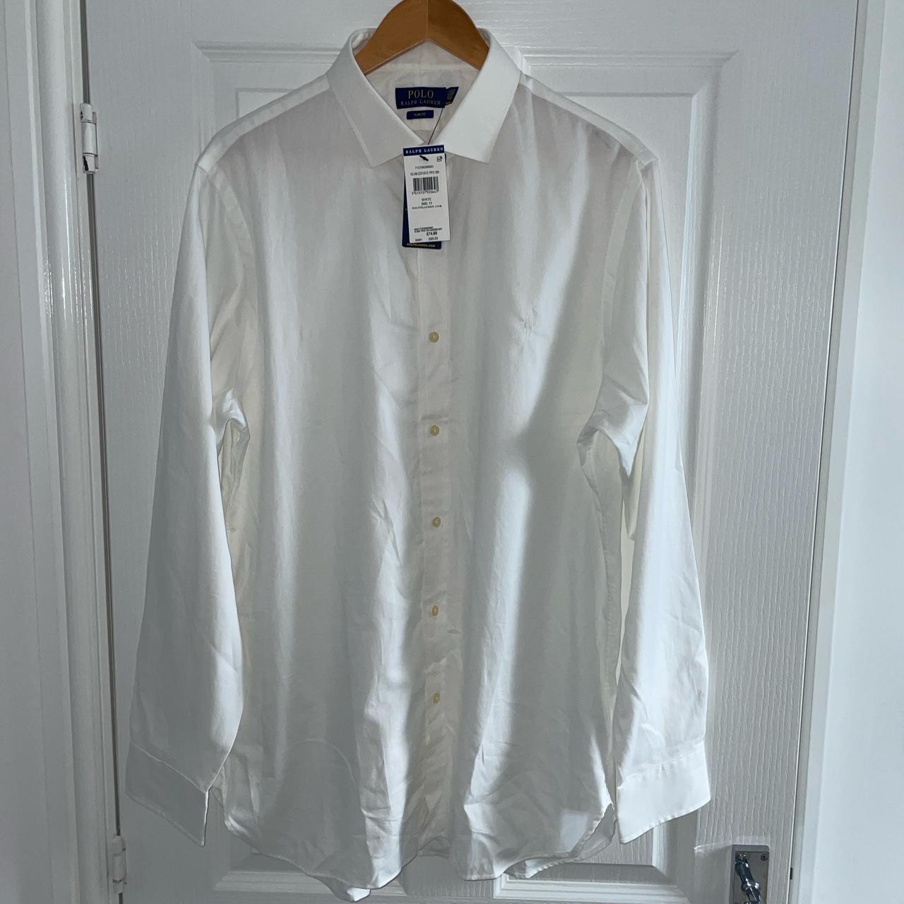 Polo Ralph Lauren Slim Fit Button Up White Shirt... - Depop